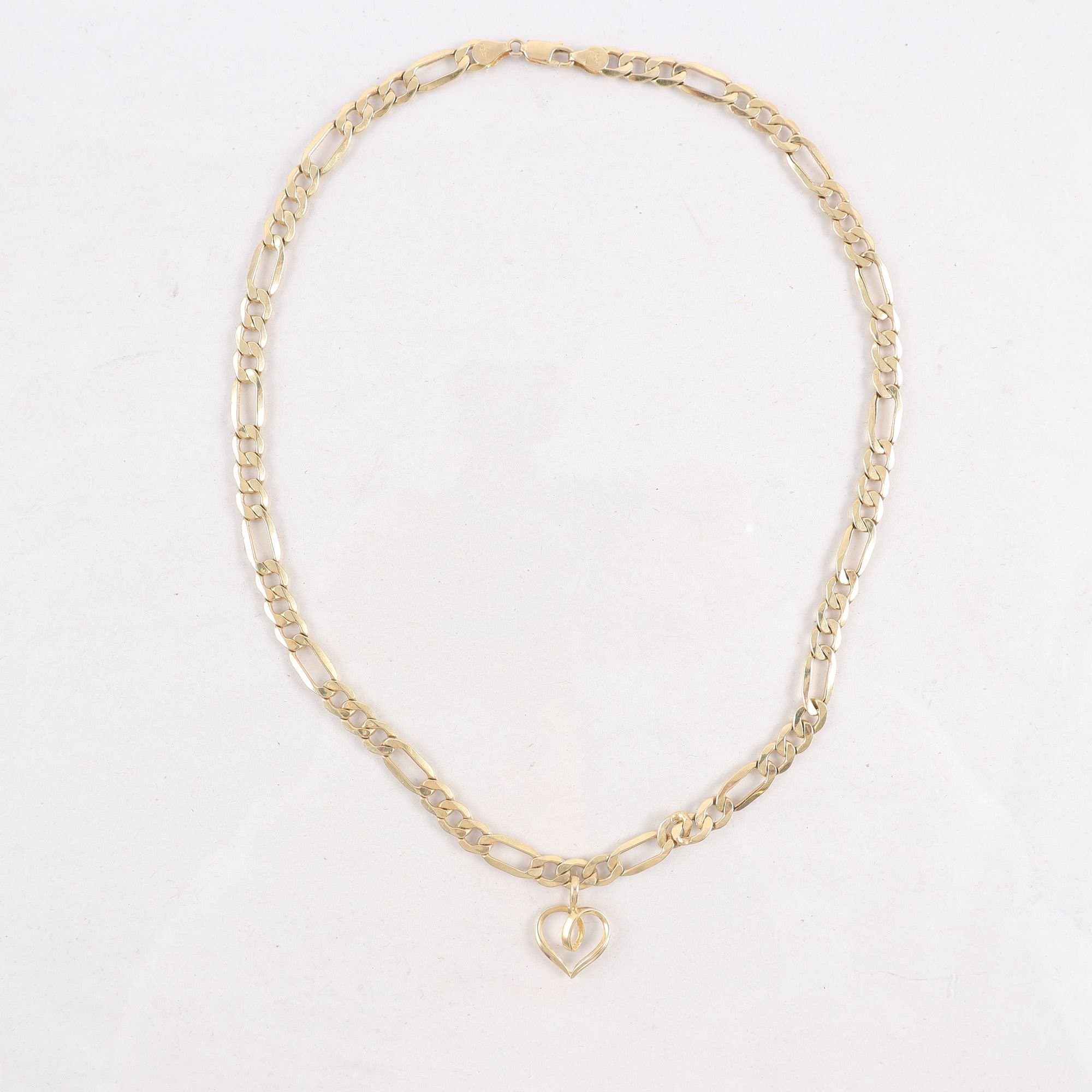 Halsband, guld 18K, länk, hjärta