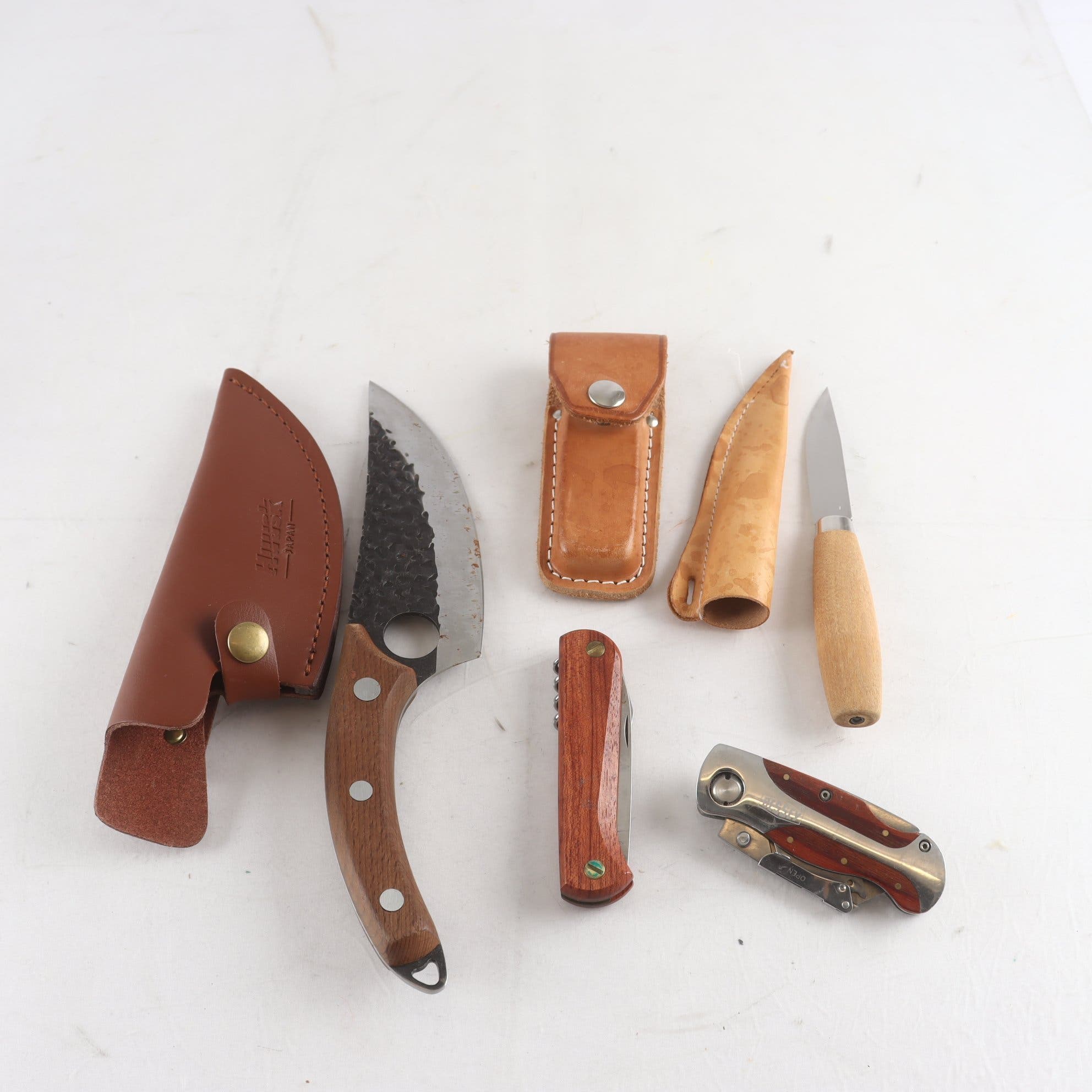 Knivar, huusk / mora / eka/ bessey, 4st.