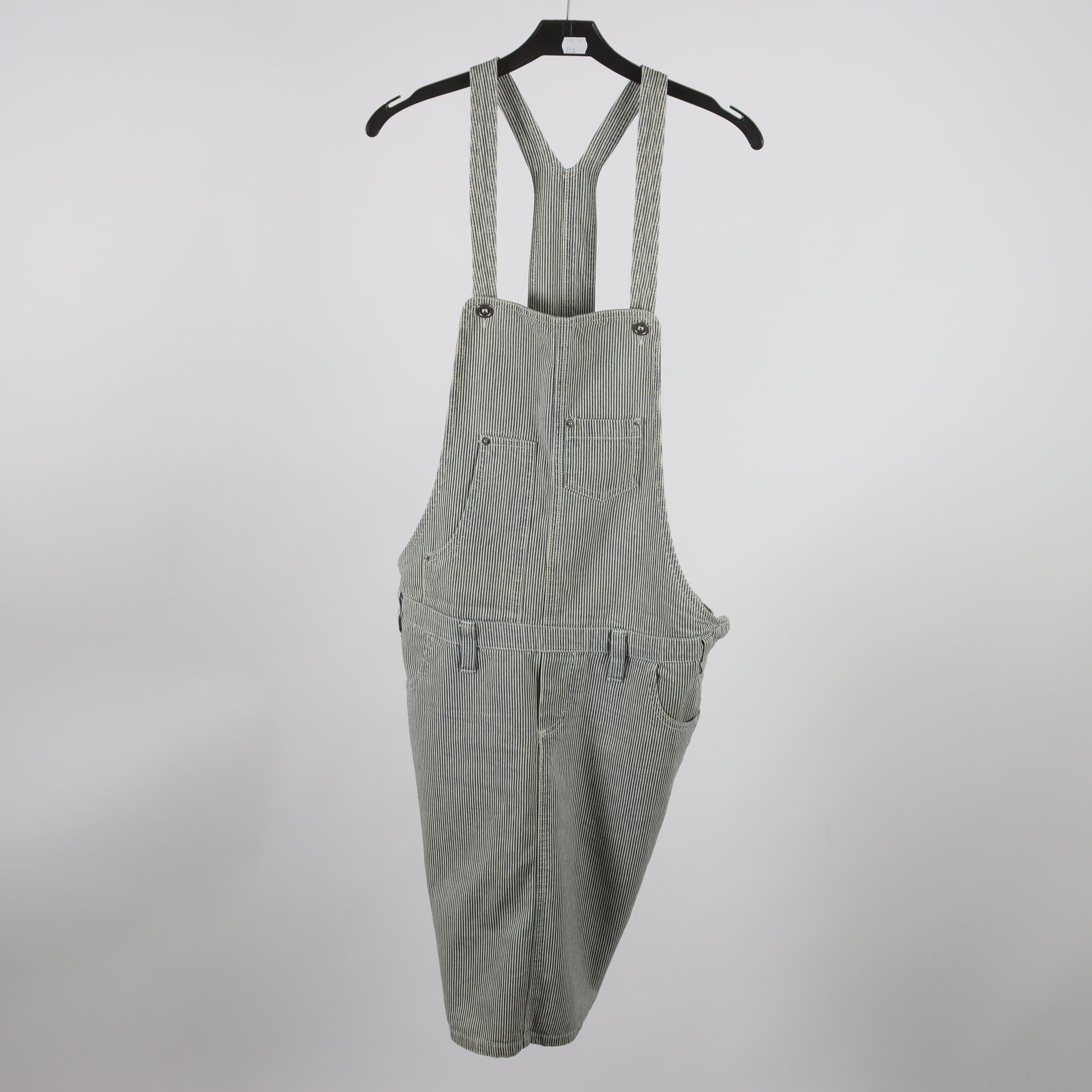 Klänning, Indiska, randig, vit, blå, jeans, stl. L.
