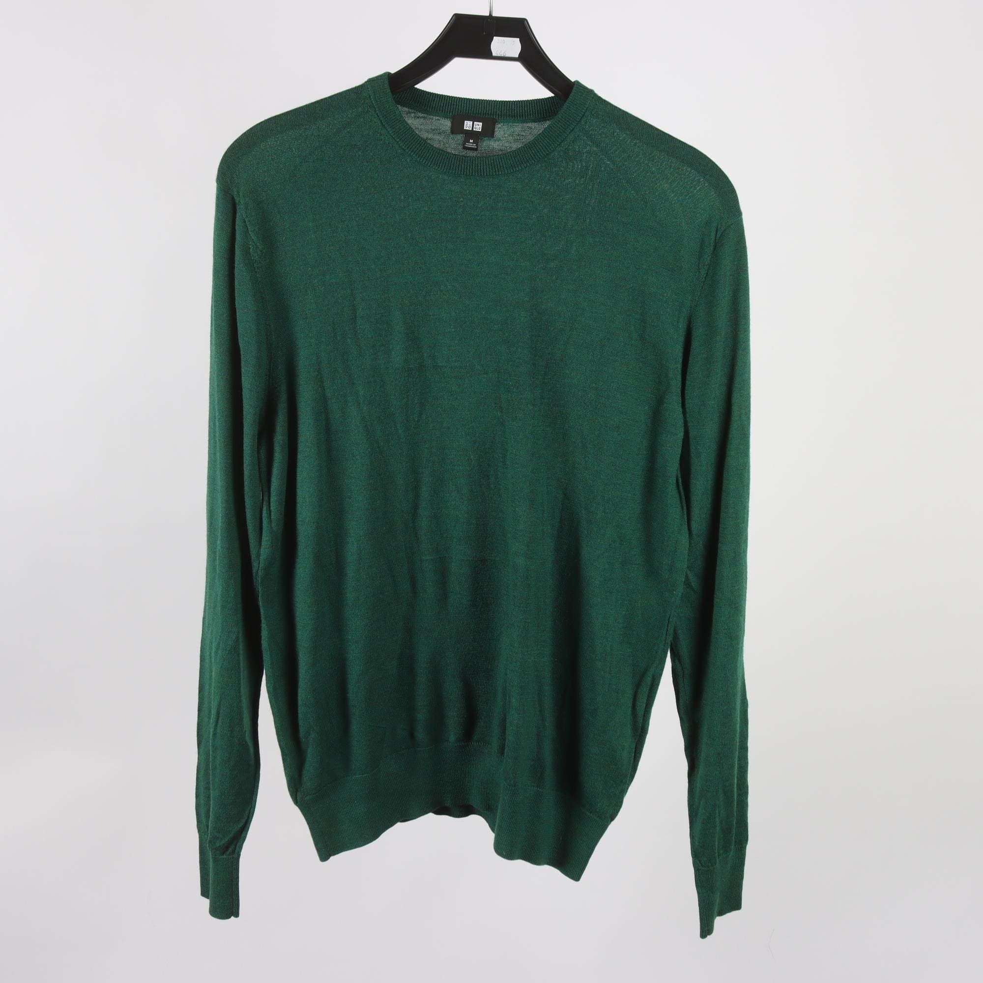 Tröja, Uniqlo, grön, 100% ull, stl. M.