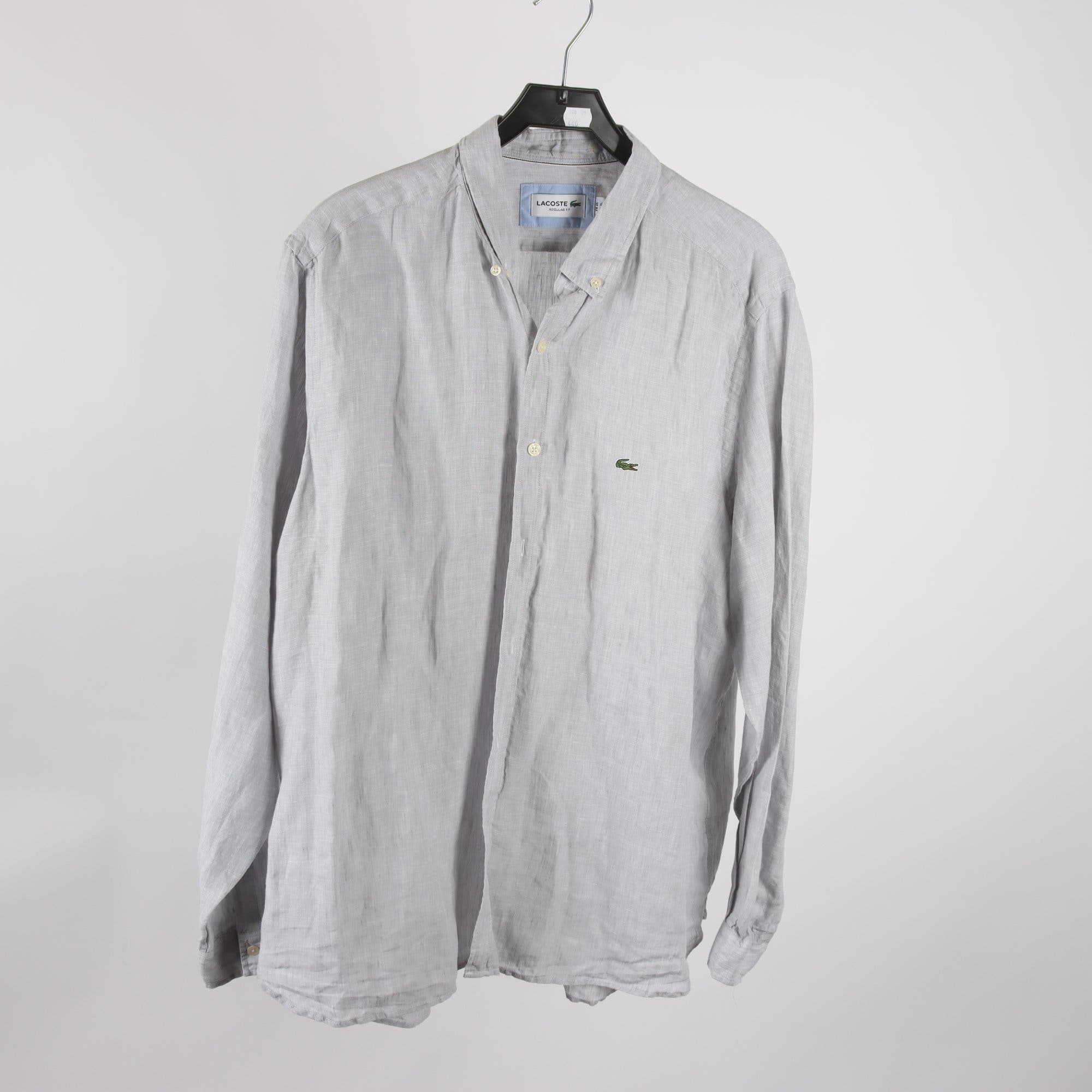 Skjorta, Lacoste, ljusblå, 100% lin, stl. XL.
