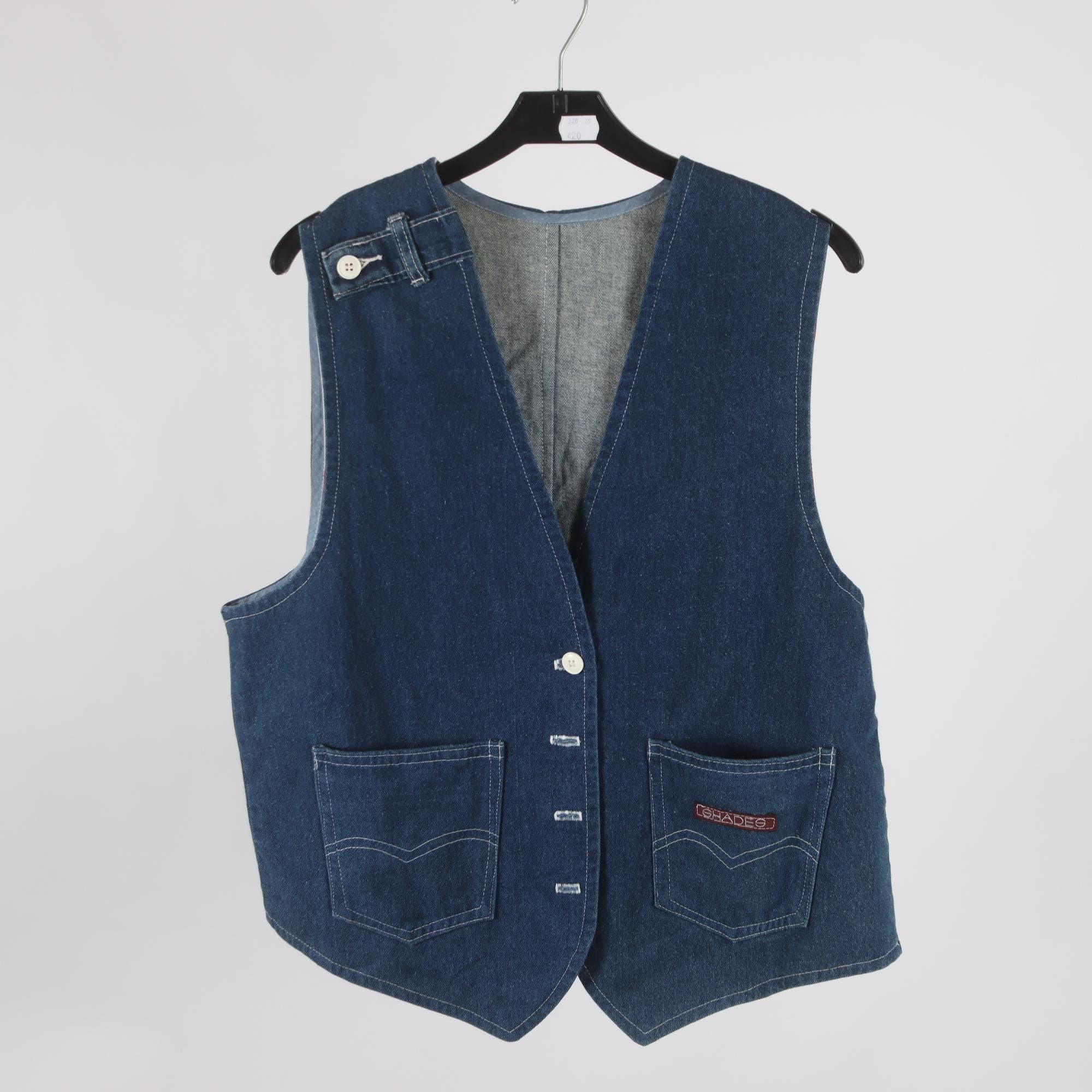 Väst, Shades, blå, jeans, stl. ca. S/M.