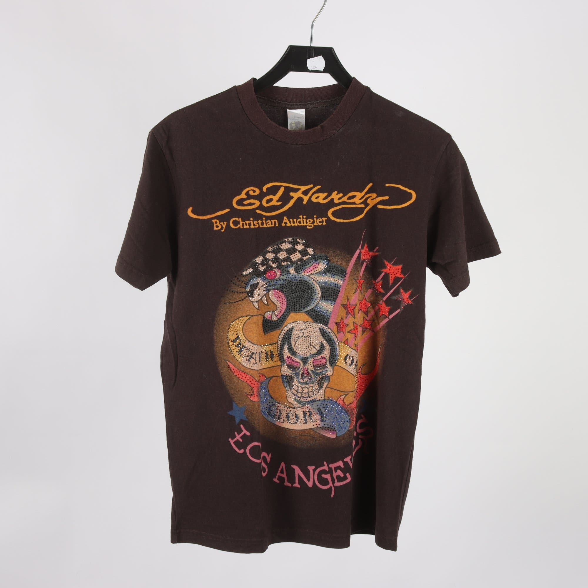 T-shirt, Ed Hardy by Christian Audigier, brun, stl. M.