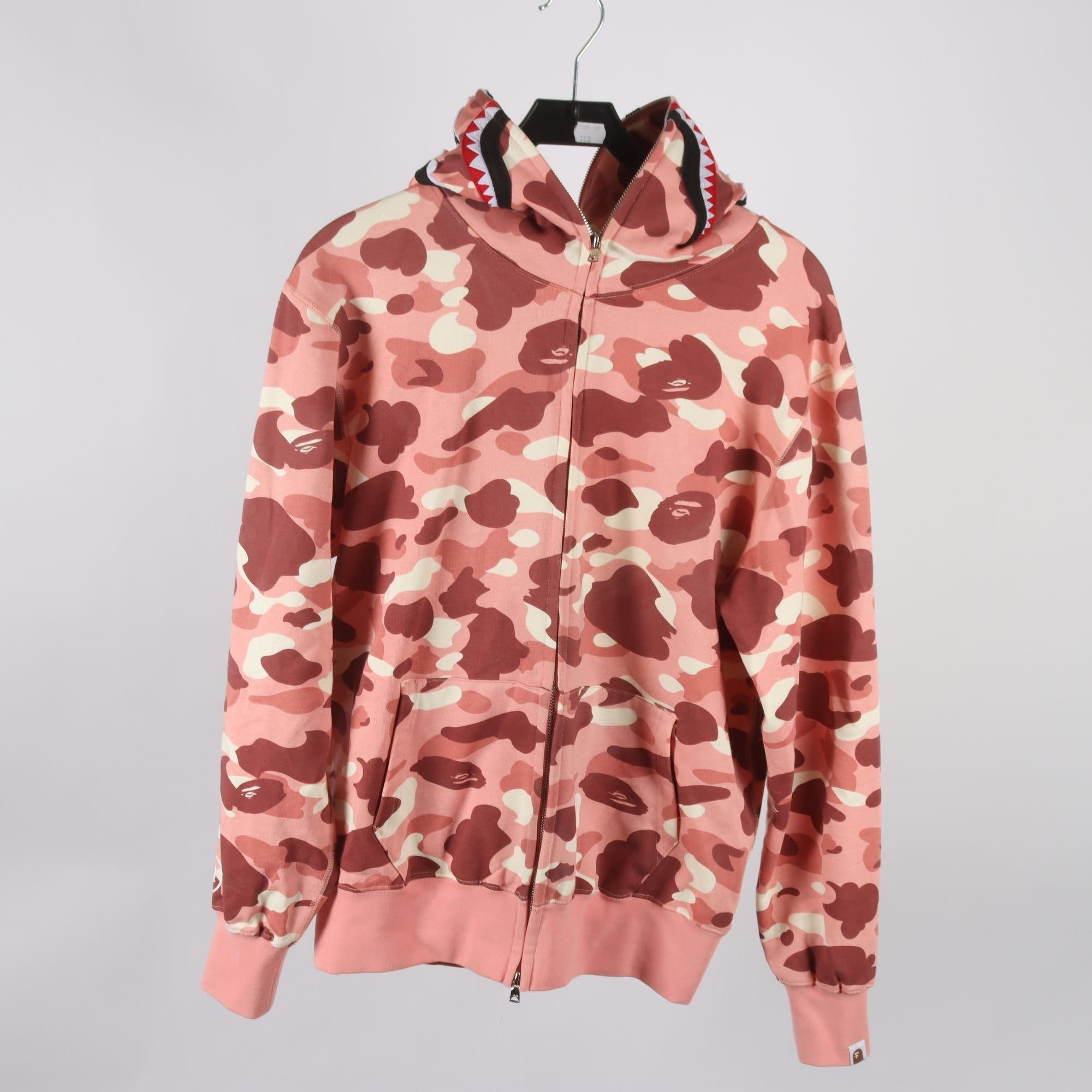 Hoodie, A Bathing Ape, aprikos, vínröd, stl. M.