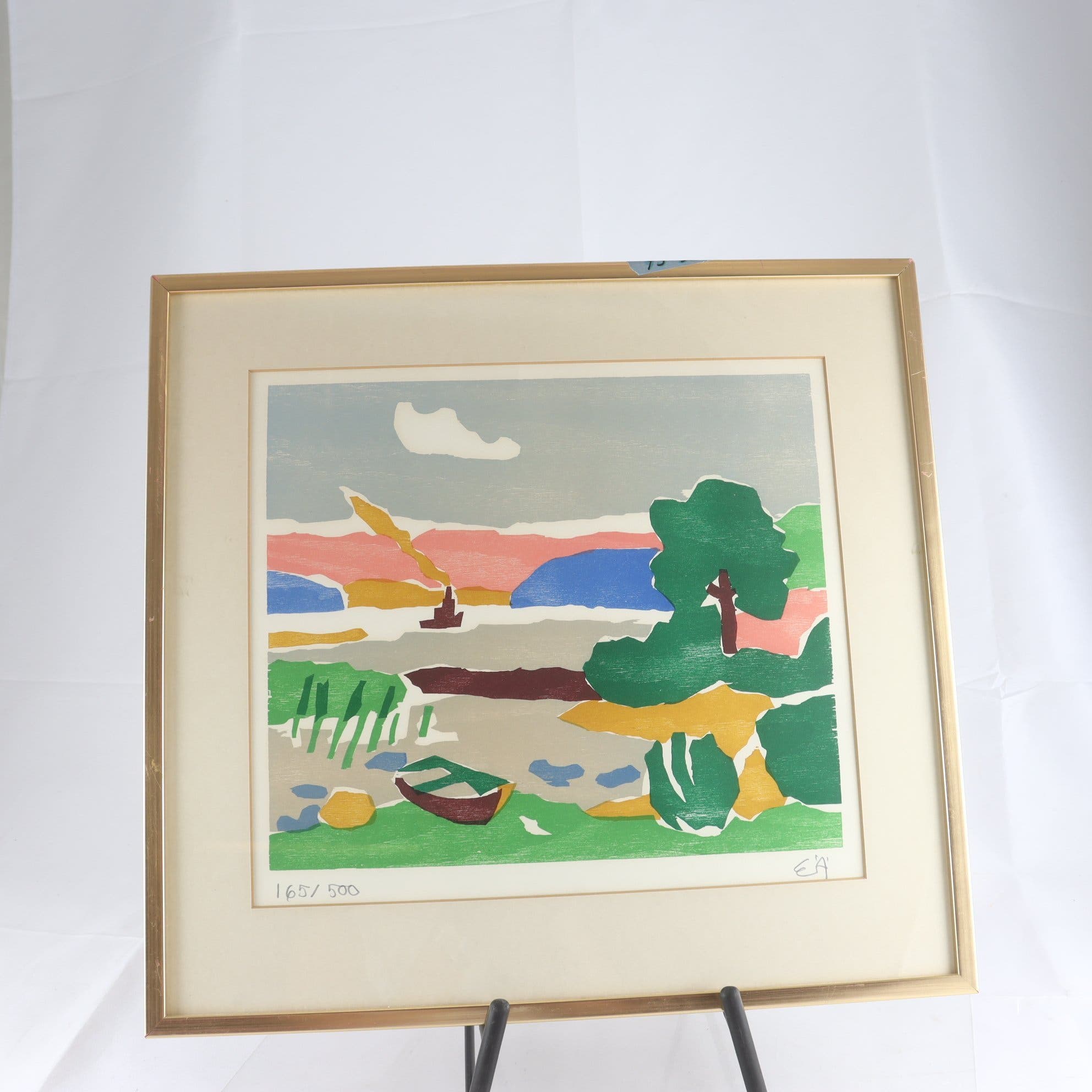 Färglitografi, Vårt sjöland, Erling Ärlingsson, 165/500. Endast avhämtning.