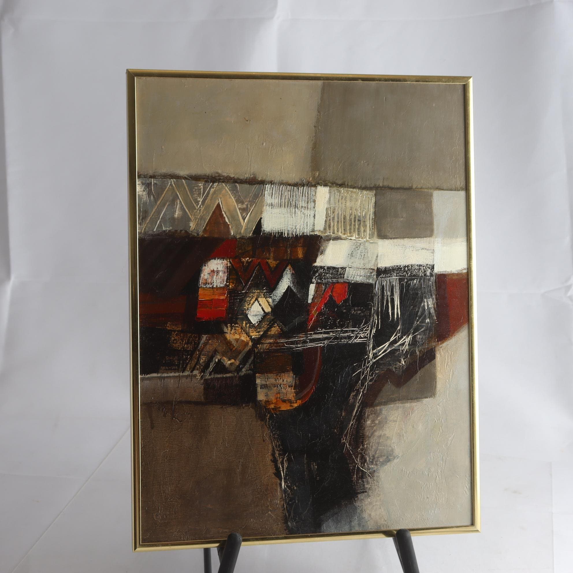 Målning, African Painting, Jörgen Waring, signerad a tergo. Samfraktas ej.