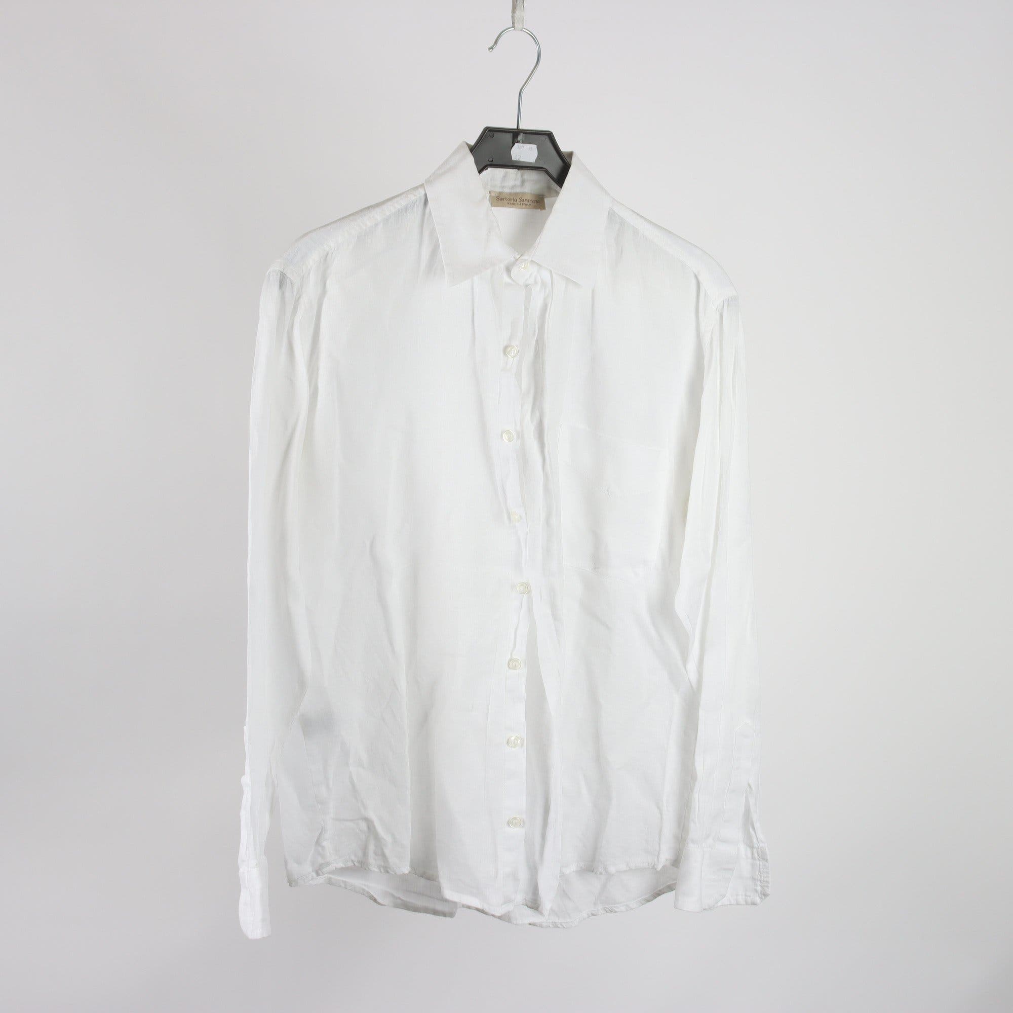 Blus, Sartoria Saracena, vit, 100% lin, stl. S.