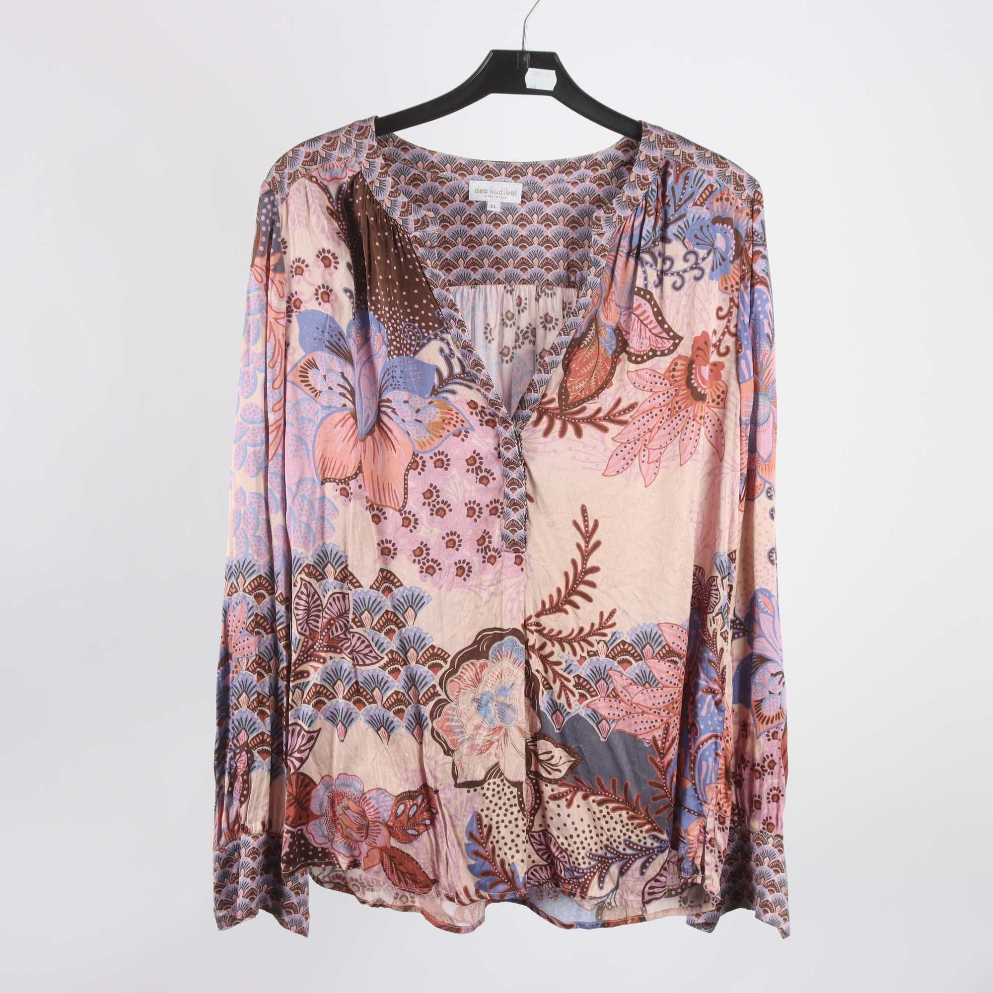Blus, Dea Kudibal, rosa, lila, 90% mulberry silke, stl. XL.