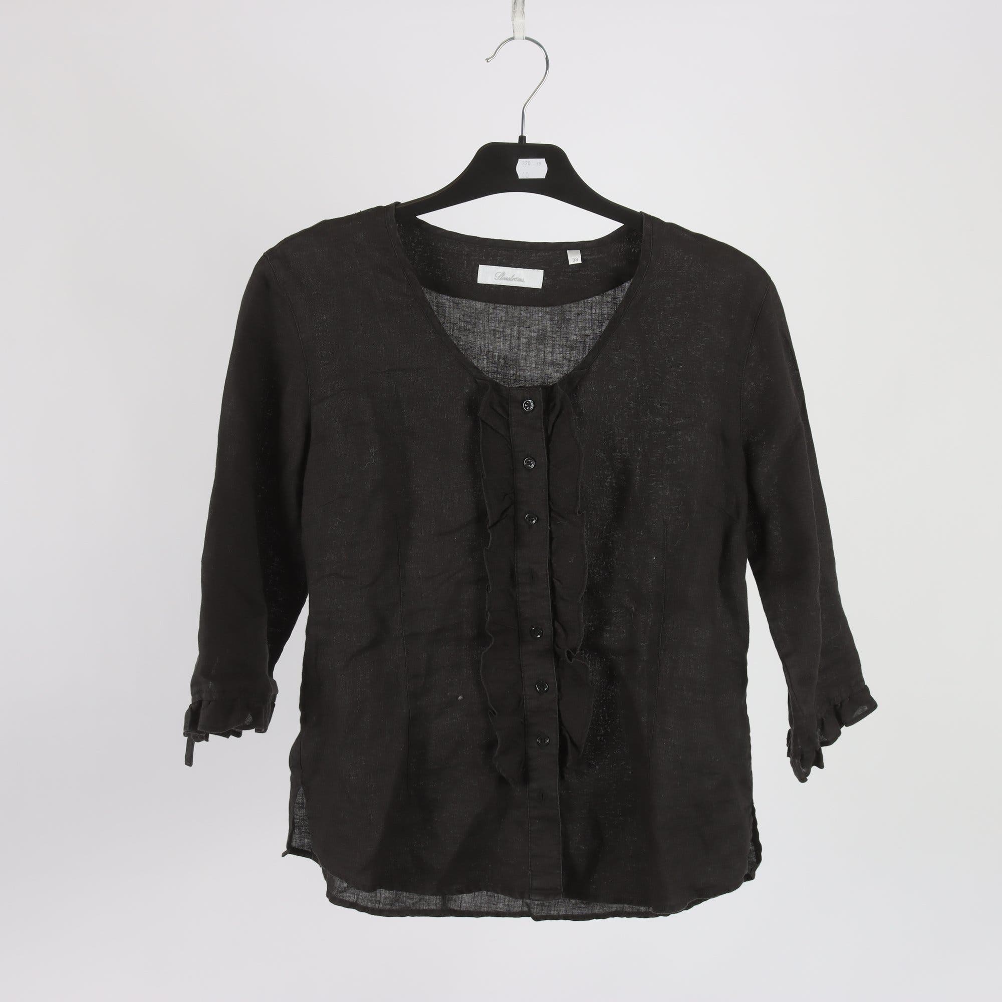 Blus, Stenströms, svart, 100% lin, stl. 38.