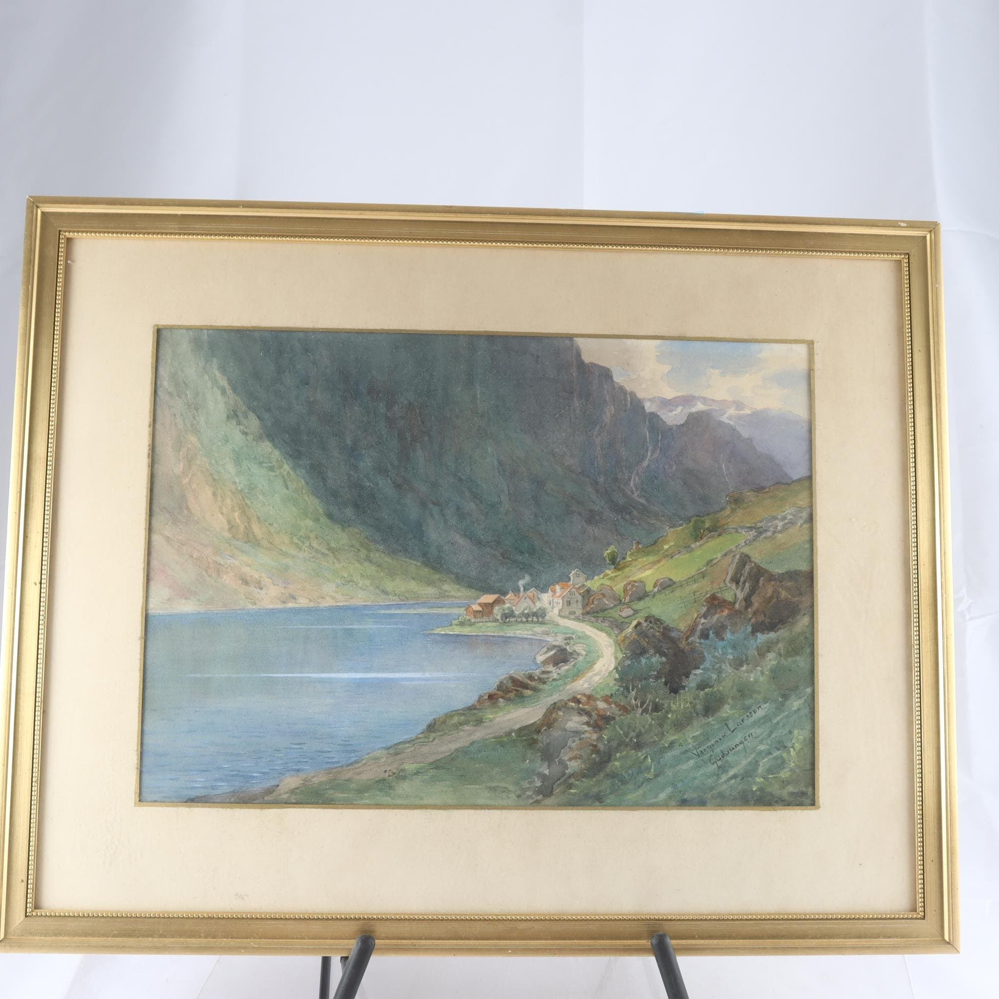 Akvarell, Virginia Larsson, (1844-1893), signerad. Endast avhämtning