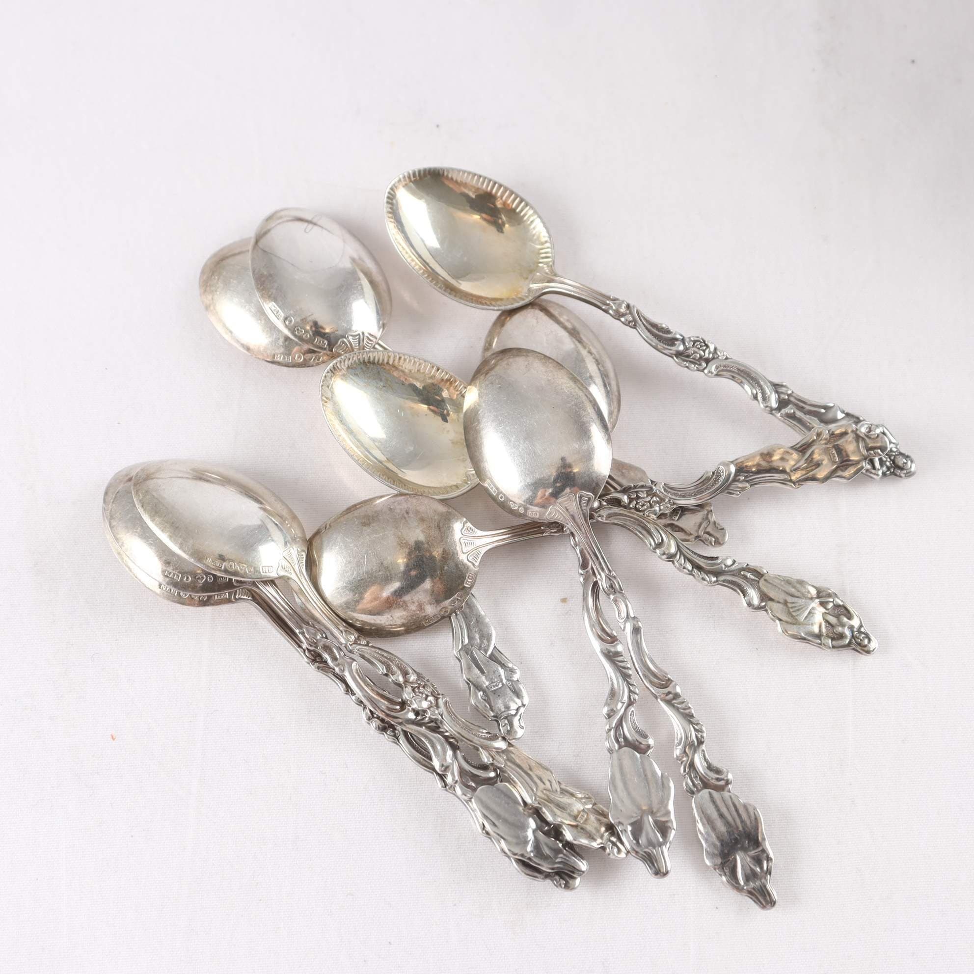 Teskedar, silver, kattfot, MAB
