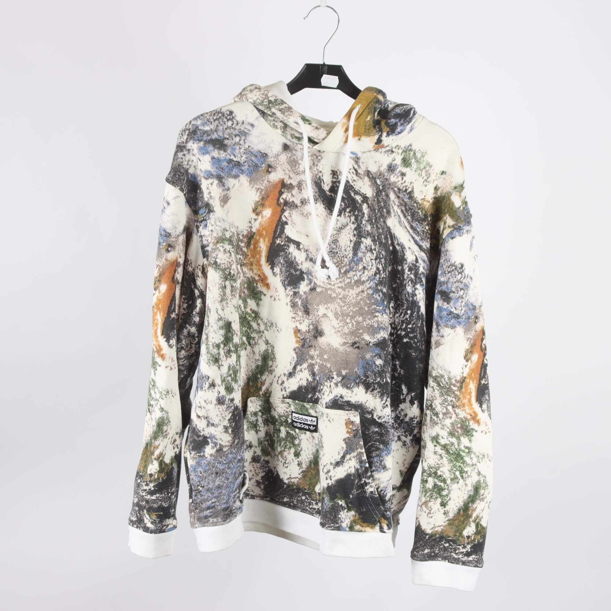 Hoodie, Adidas, blå, brun, stl. S.