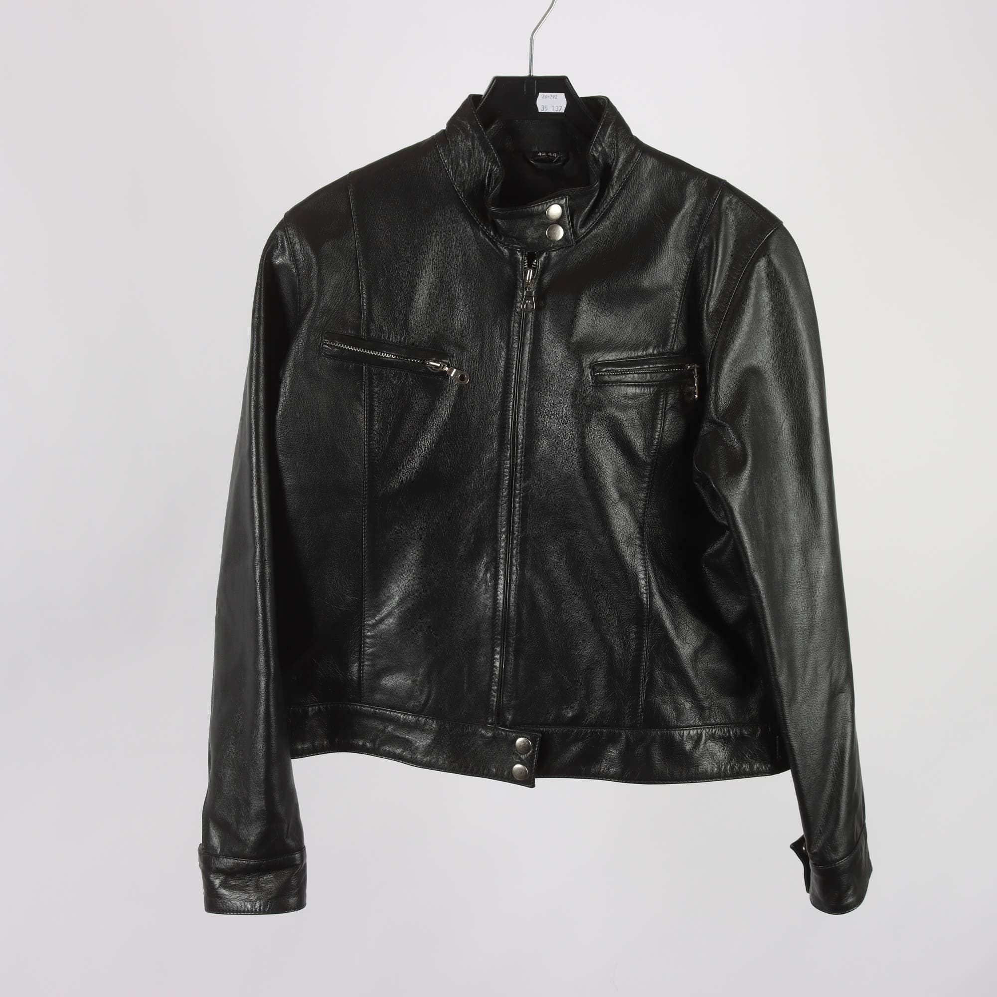 Skinnjacka, 100% läder, stl. 42/44