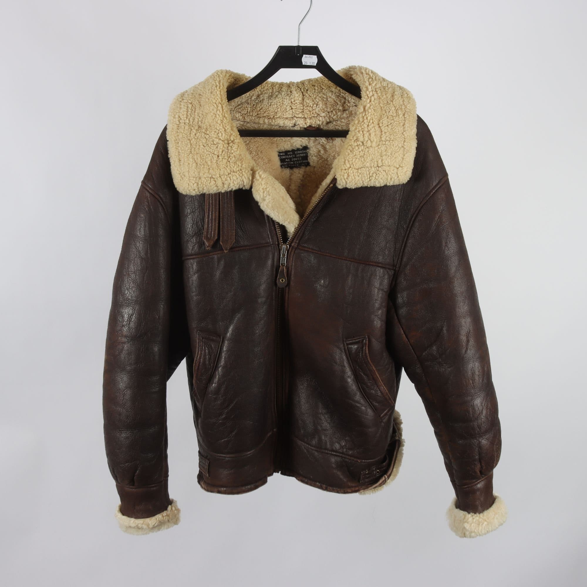 Pilotjacka, Aviation clothing co, 100% läder, stl. 52
