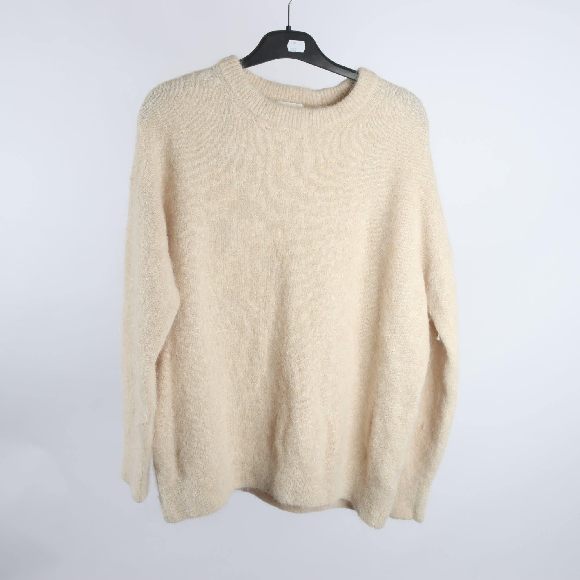 Tröja, H&M, benvit, ull, alpaca, stl. L.