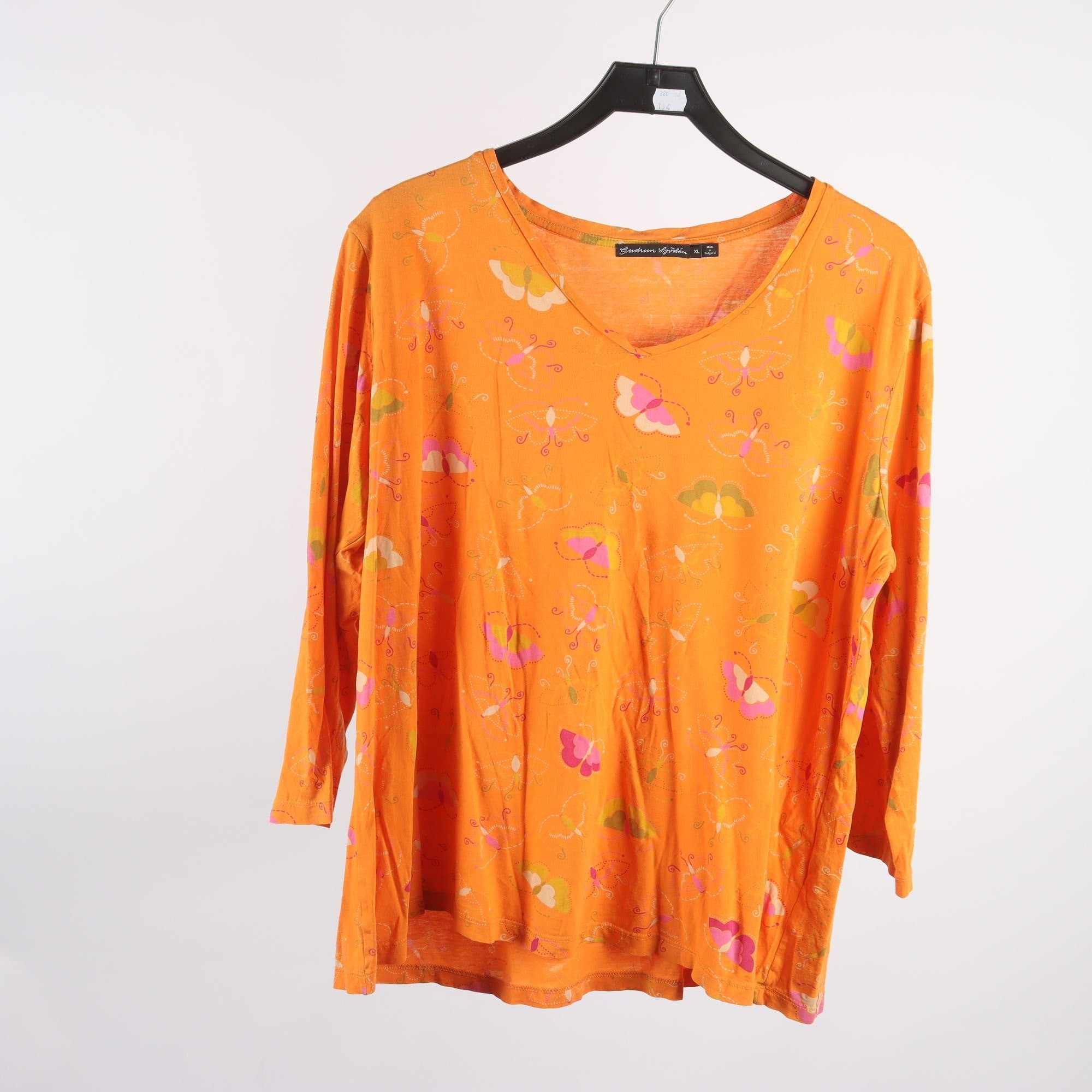 Tröja, Gudrun Sjödén, orange, rosa, stl. XL.
