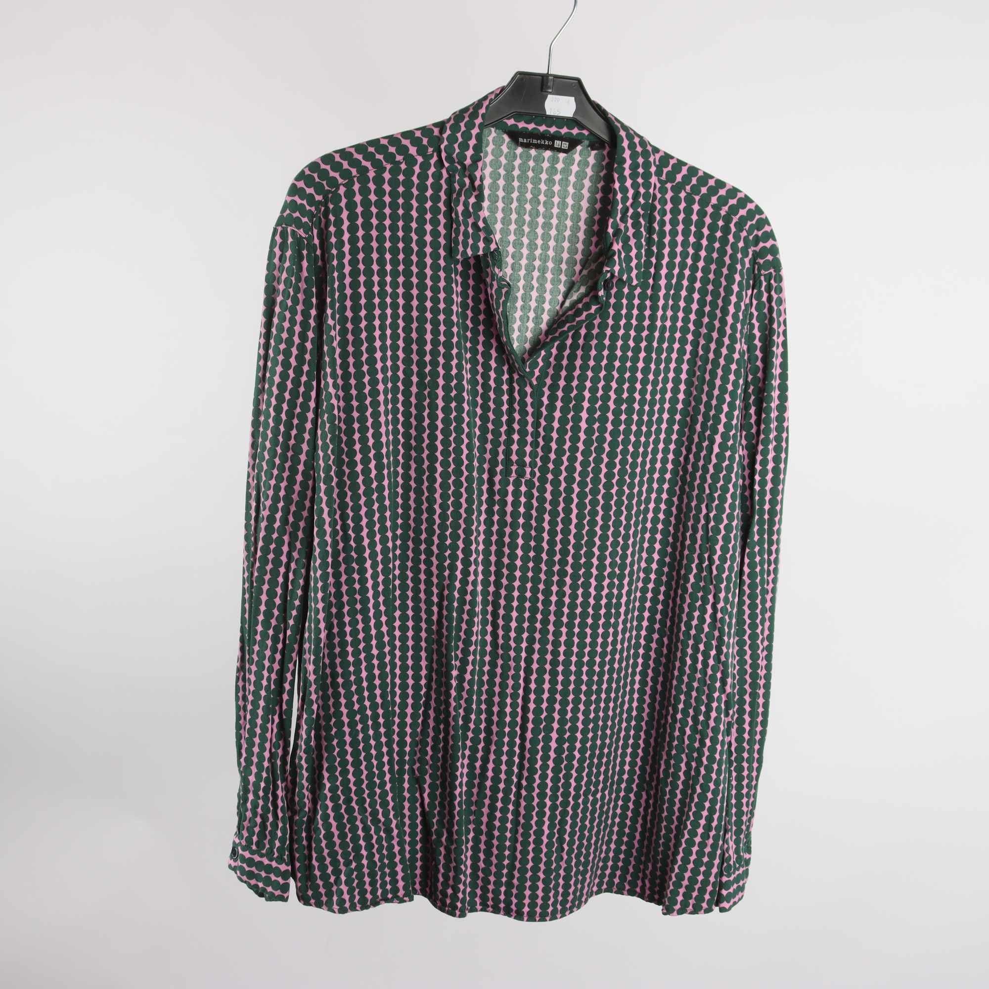 Blus, Marimekko x Uniqlo, rosa, grön, stl. XL.