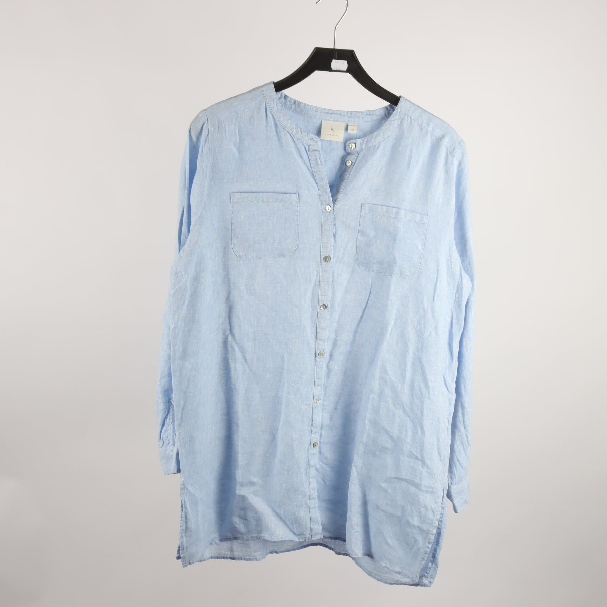 Blus, Coastline, blå, 100% lin, stl. 40.