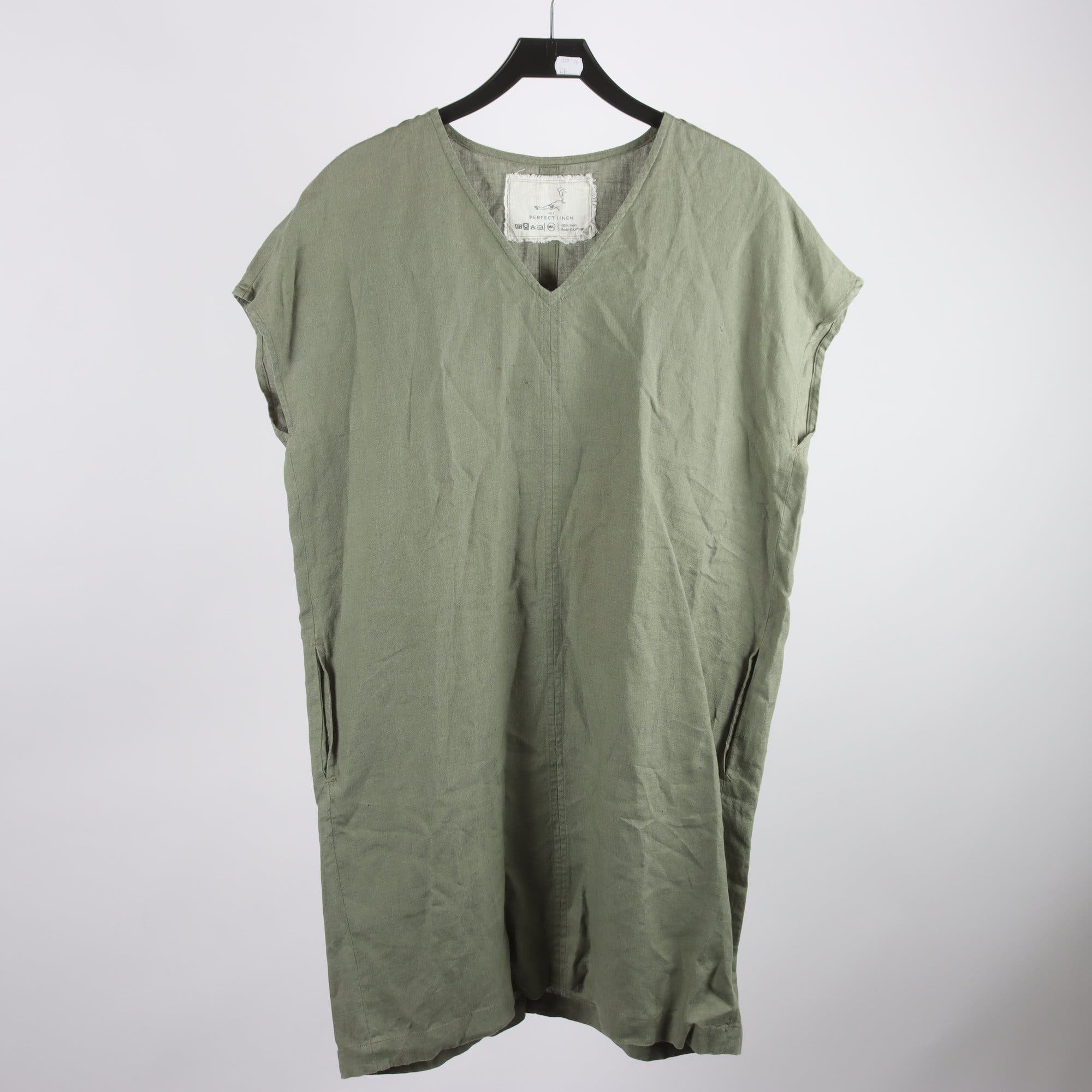 Klänning, Perfect Linen, grön 100% lin, stl. M/L.