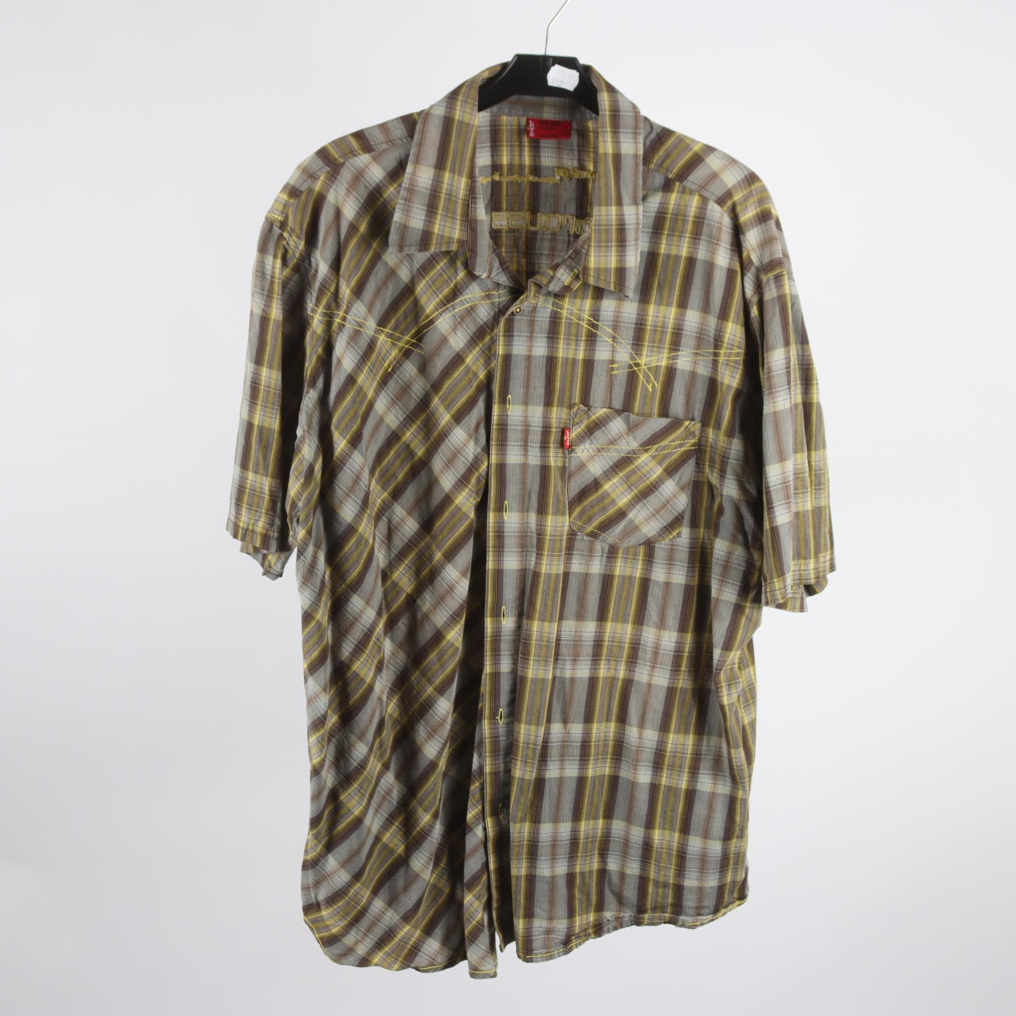 Skjorta, Levis, rutig, gul, stl. XL.