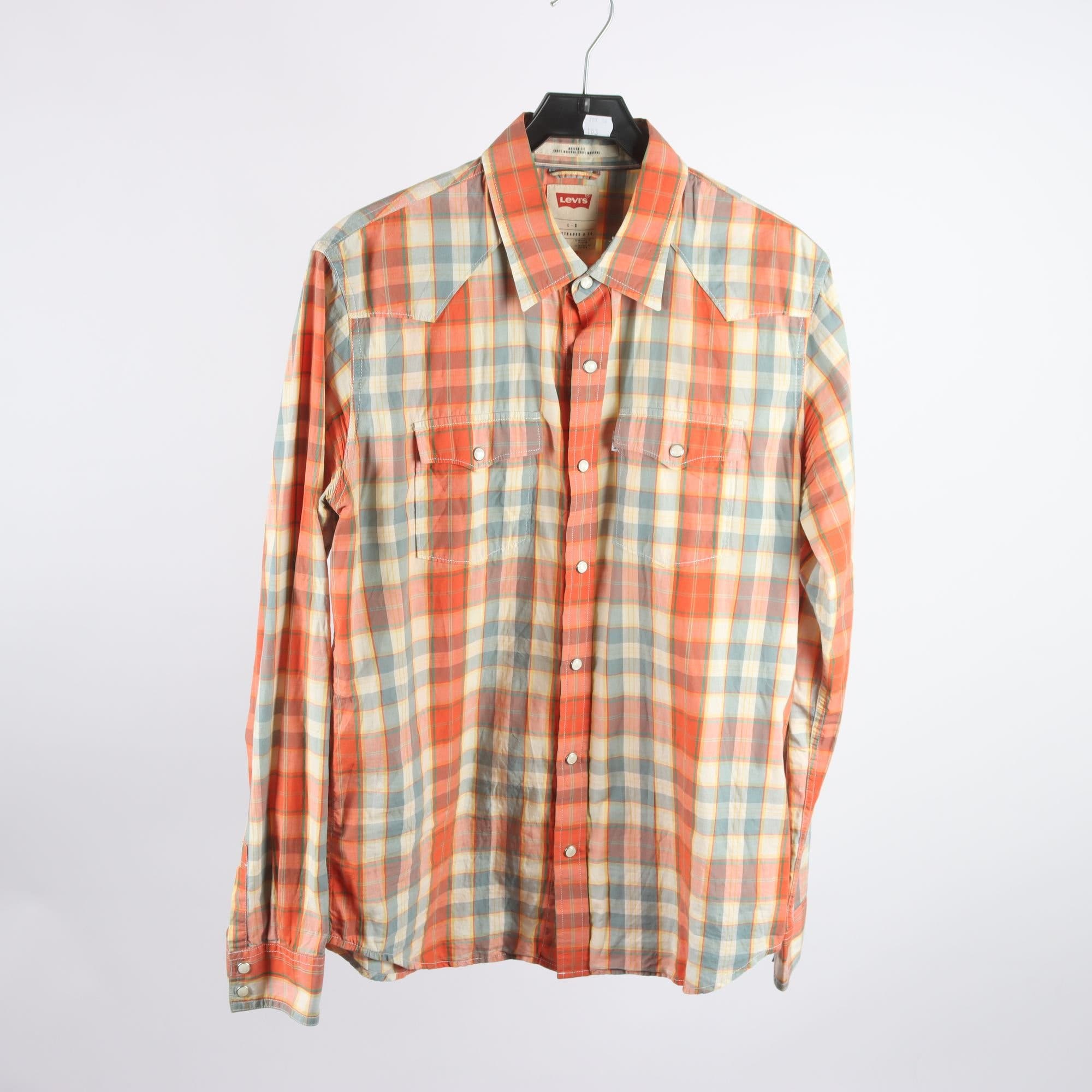 Skjorta, Levis, rutig, orange, stl. L.