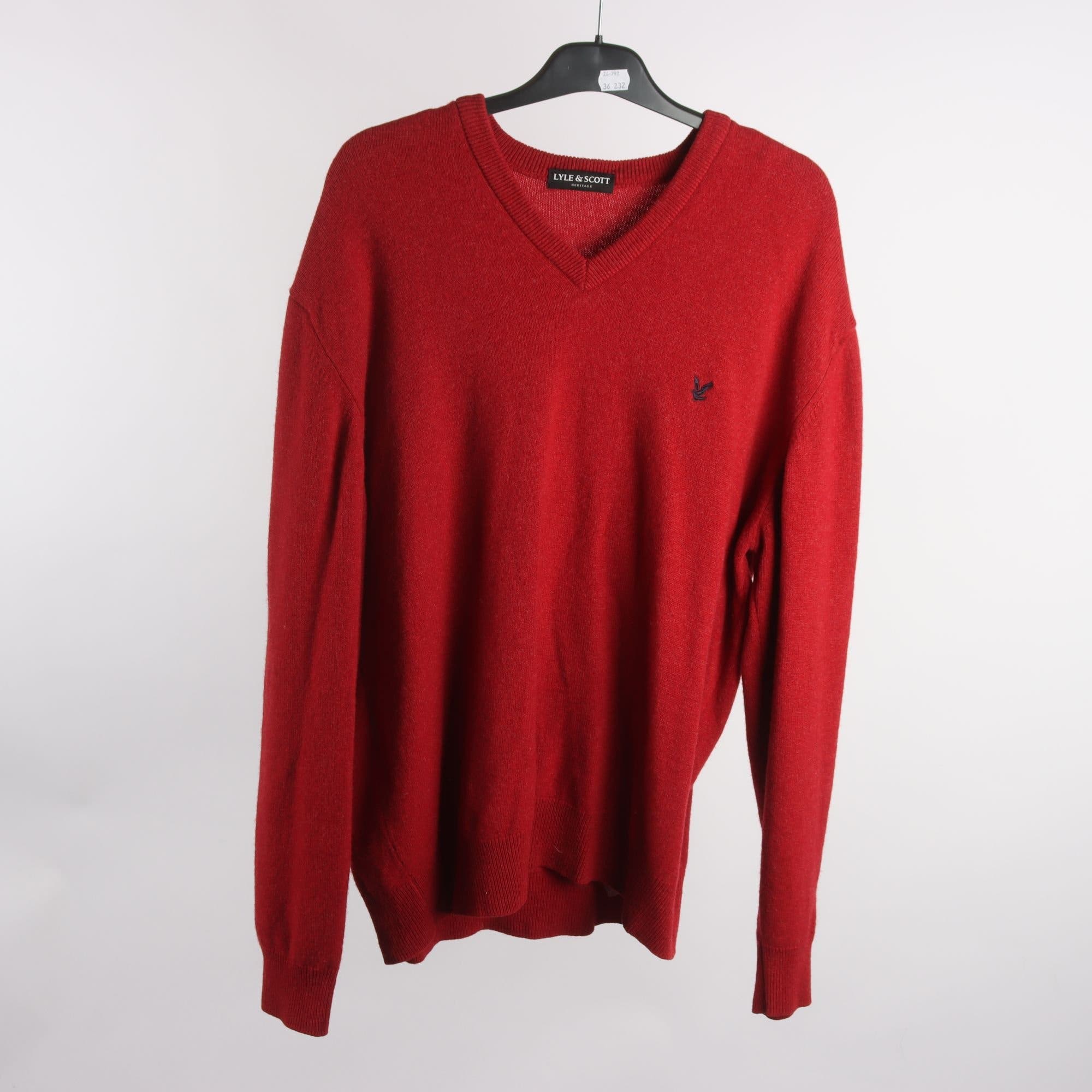 Stickad tröja, Lyle & Scott, 100% ull, stl. XL