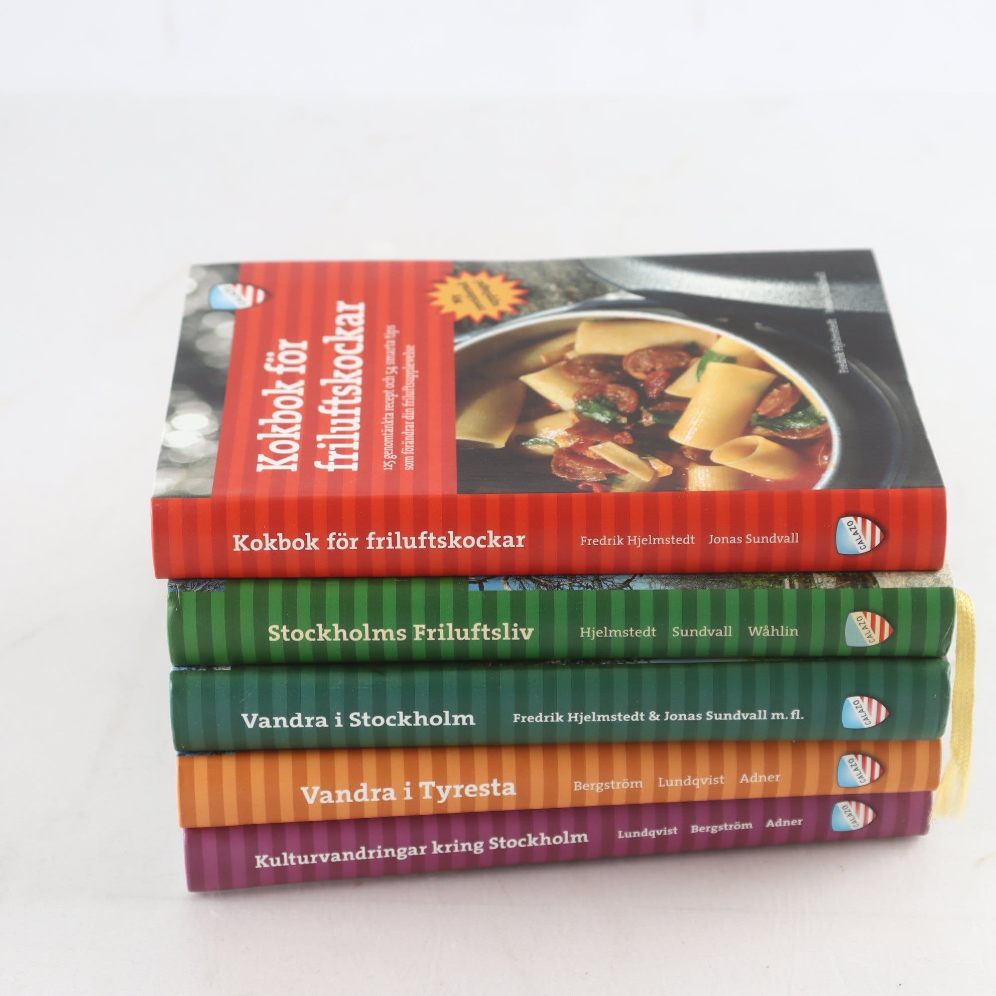 Friluftsböcker från Calazo förlag, bokpaket med 5 volymer