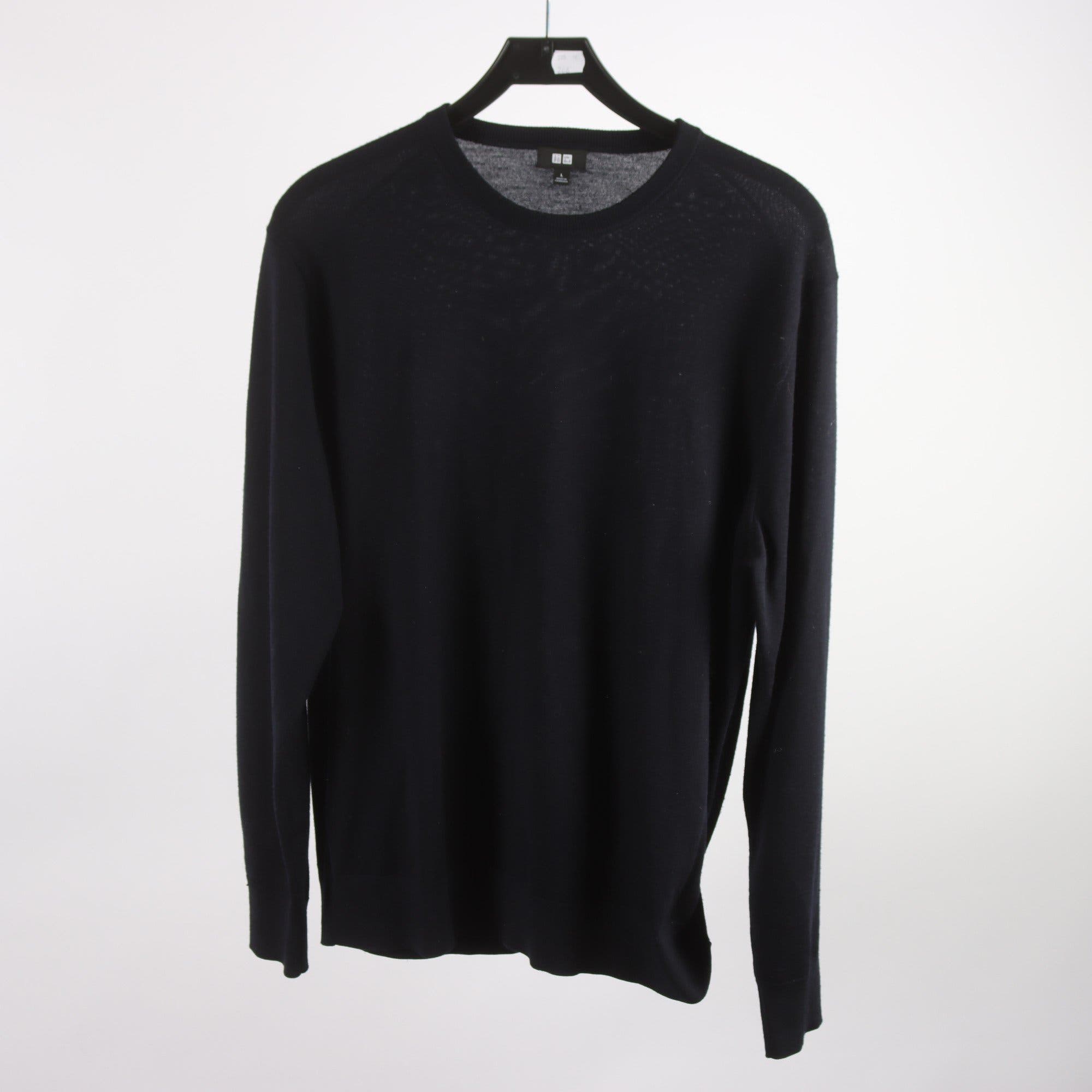 Tröja, Uniqlo, blå, 100% ull, stl. L.