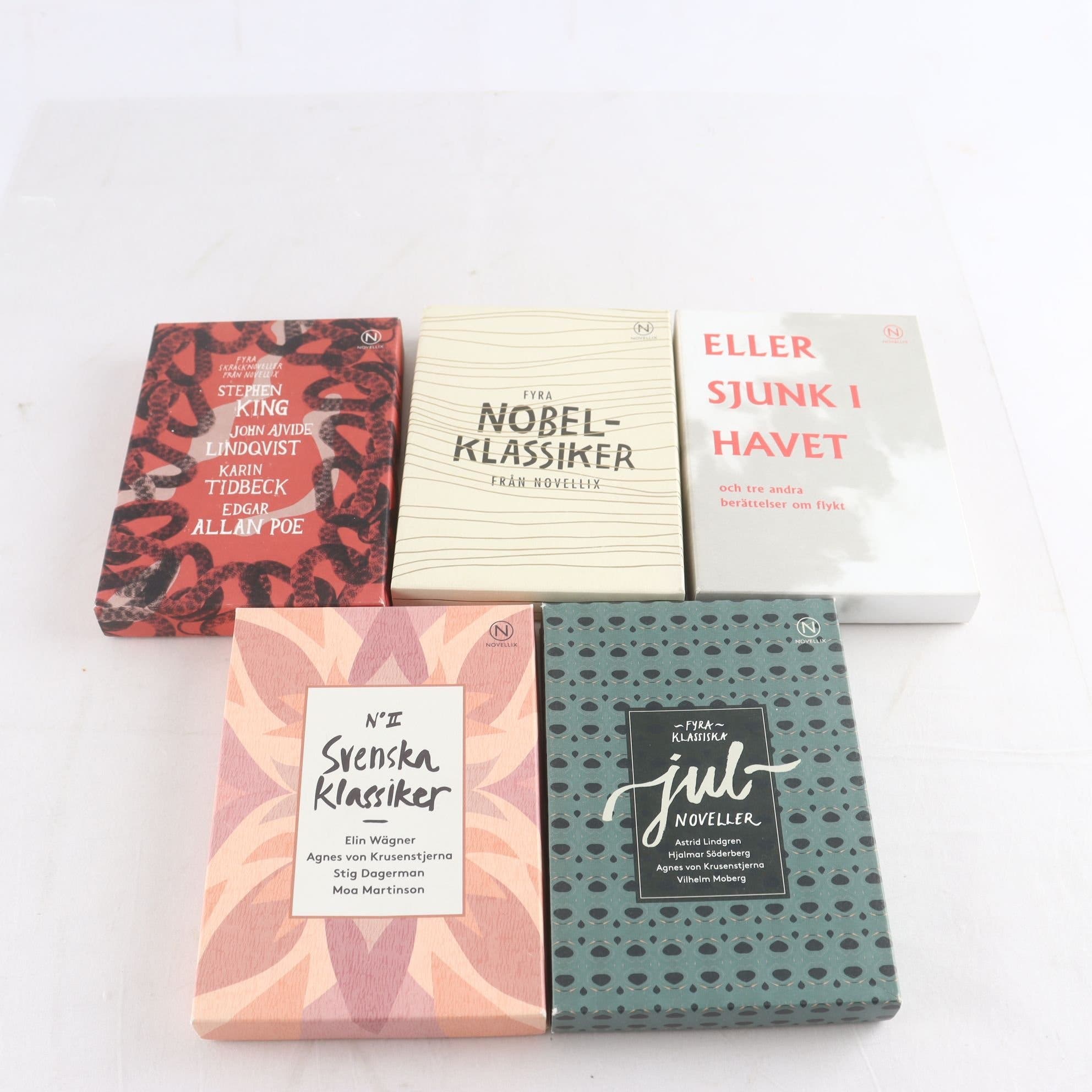 Novellix, paket med 5 novellboxar, 4 böcker i varje box