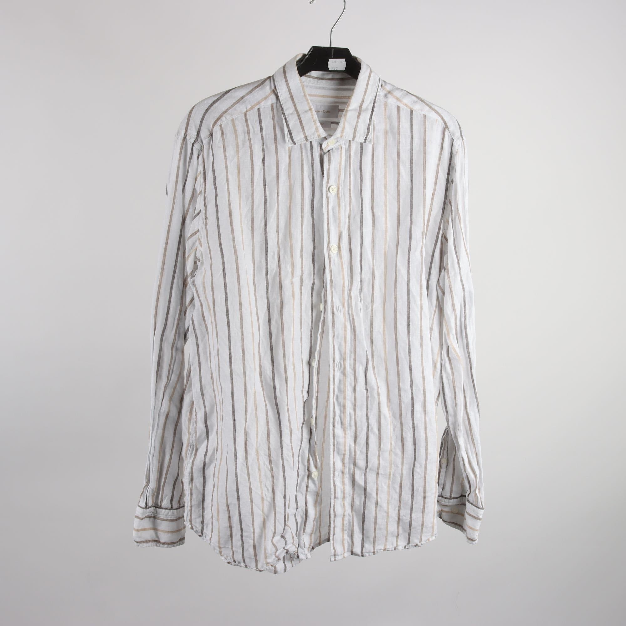 Skjorta, Massimo Dutti, beige, randig, 100% lin, stl. M.