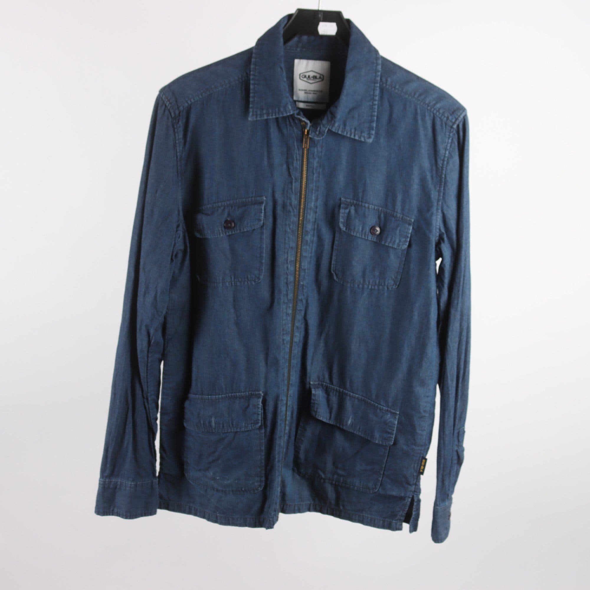 Skjortjacka, Gul & Blå, blå, jeans, stl. S.