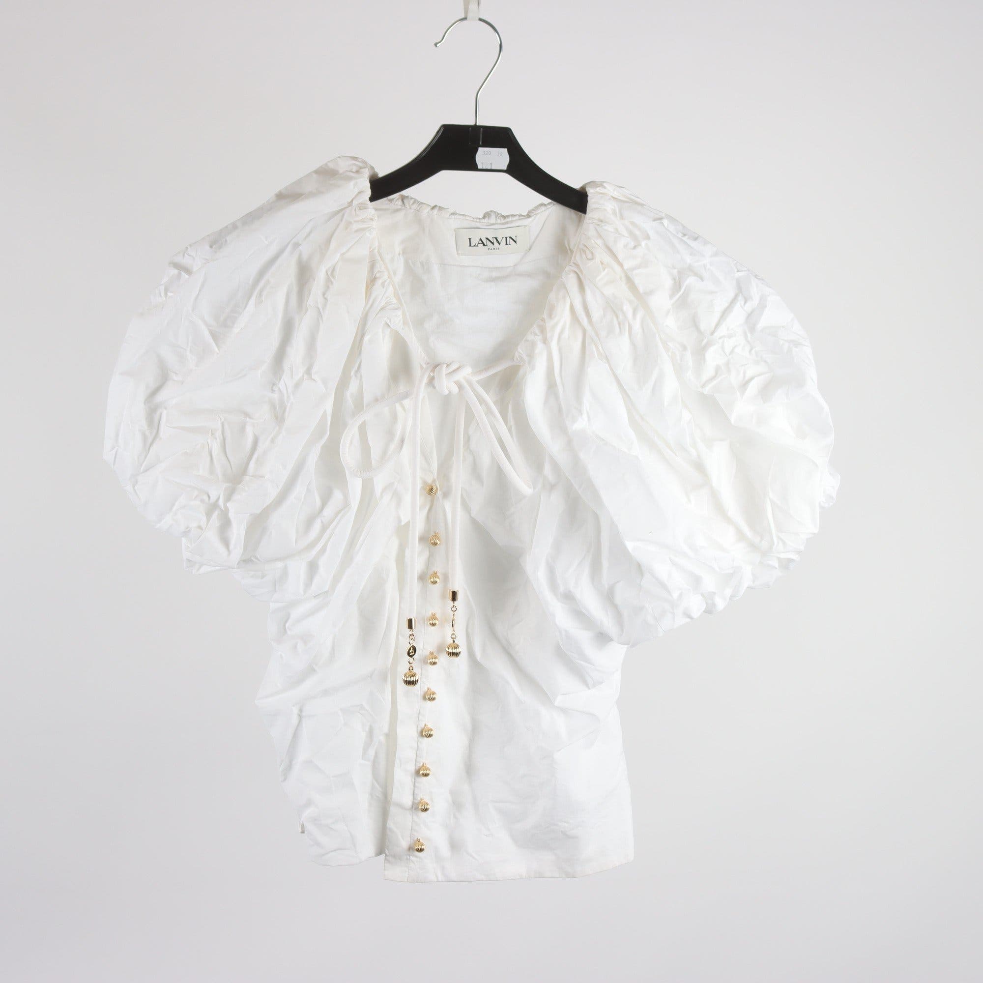 Blus, Lanvin, vit, stl. 36.