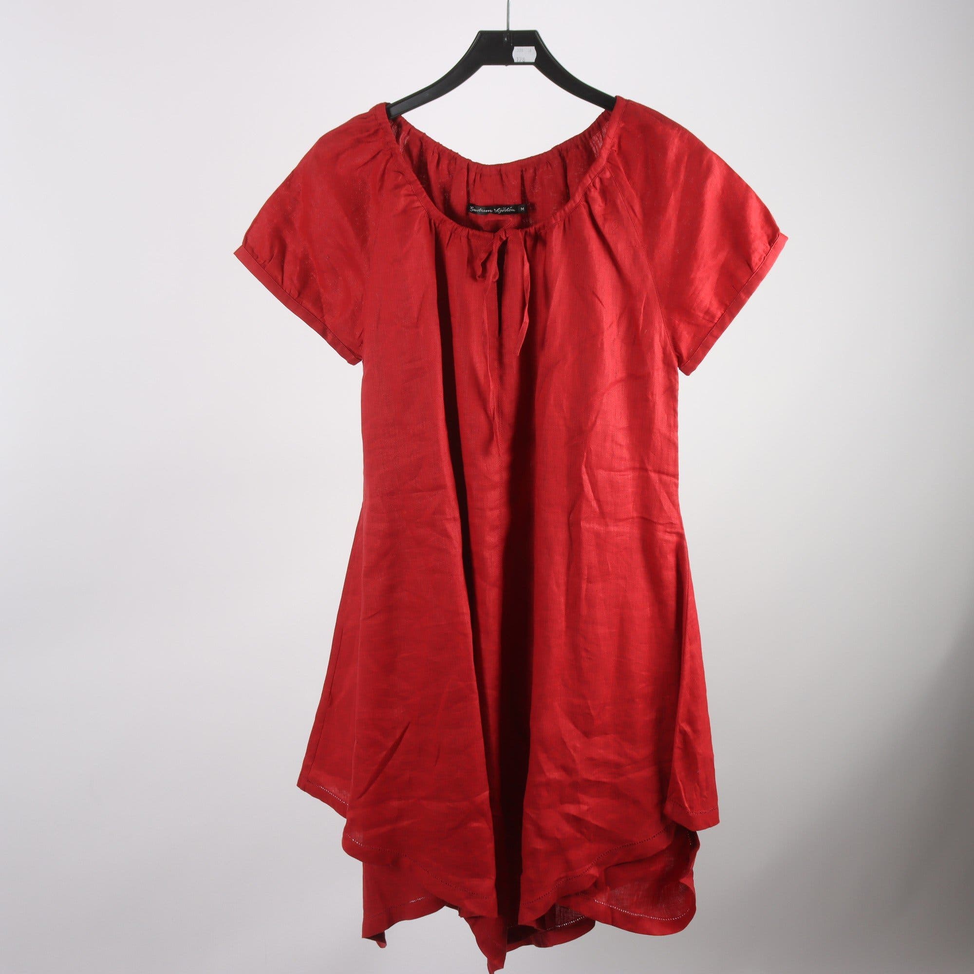 Klänning, Gudrun Sjödén, röd, 100% lin, stl. M.