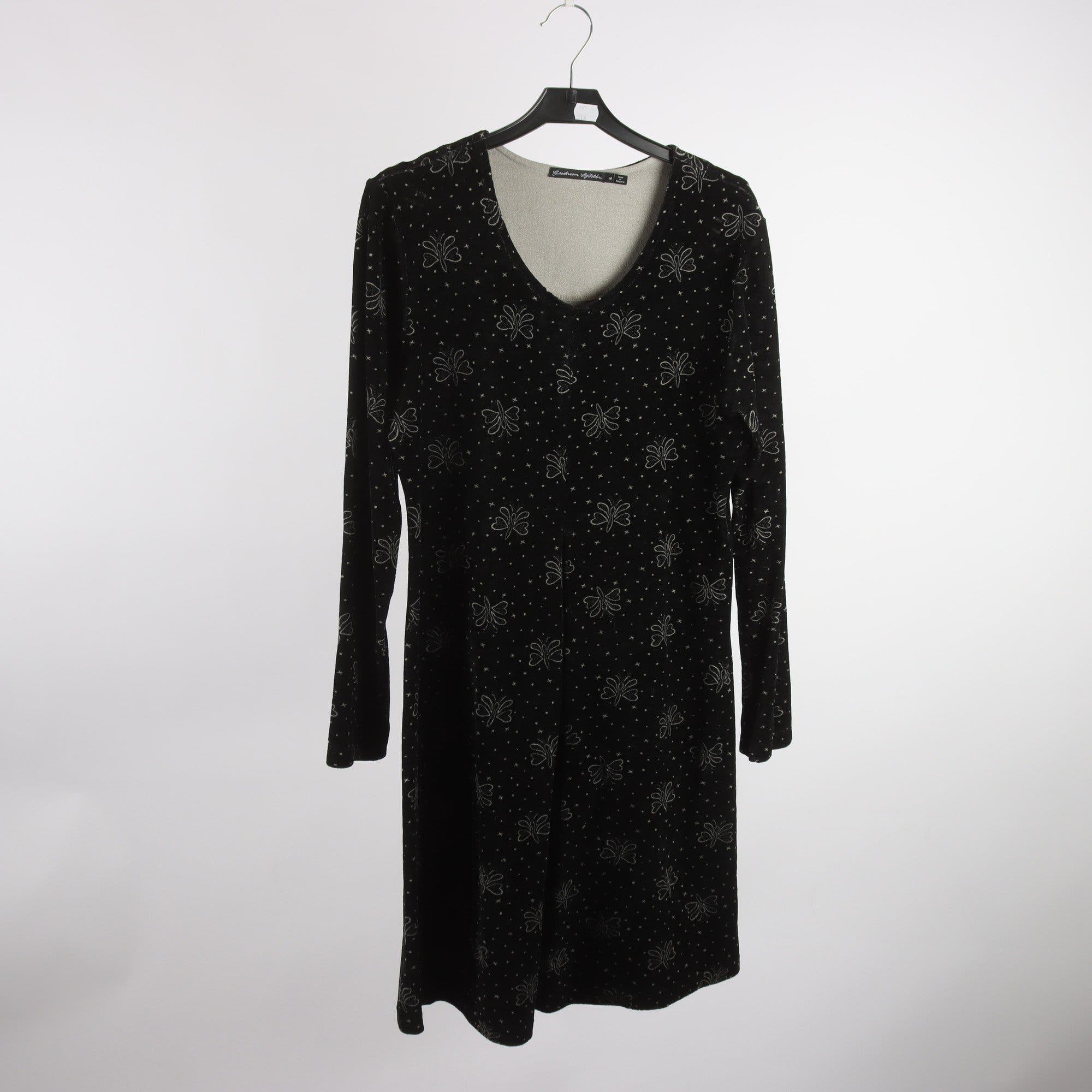 Klänning, Gudrun Sjödén, svart, velour, stl. M.