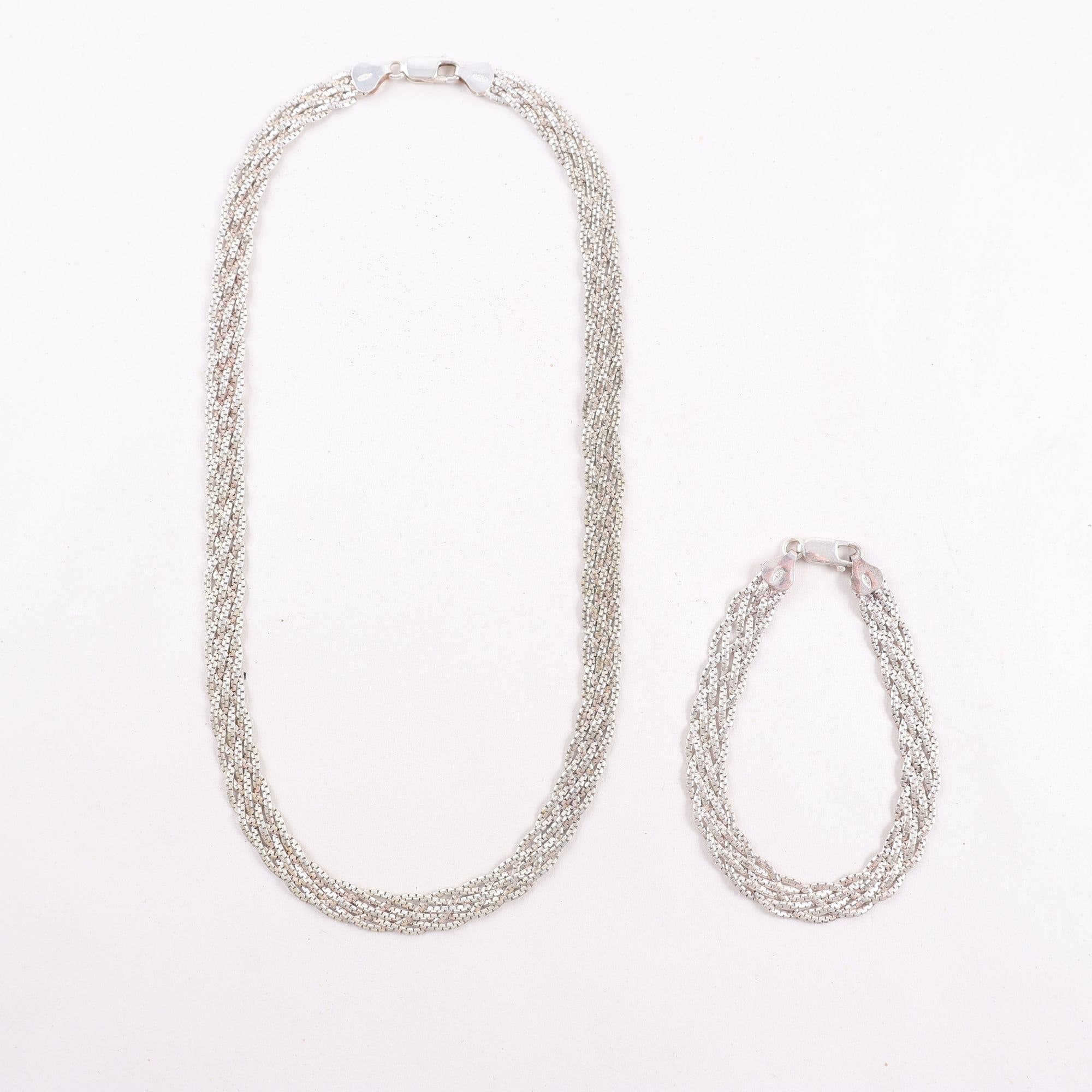 Smyckes set, silver, halsband & hänge