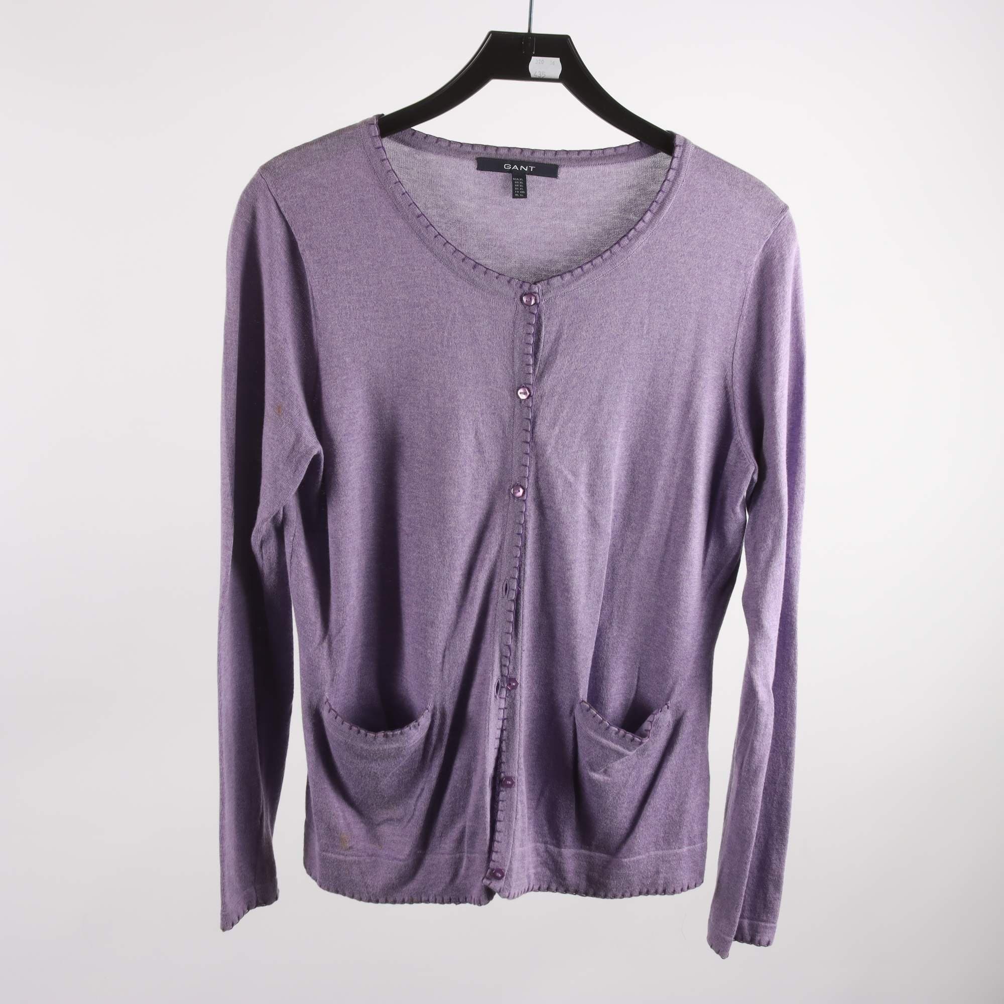 Kofta, Gant, lila, bomull, cashmere, stl. XL.