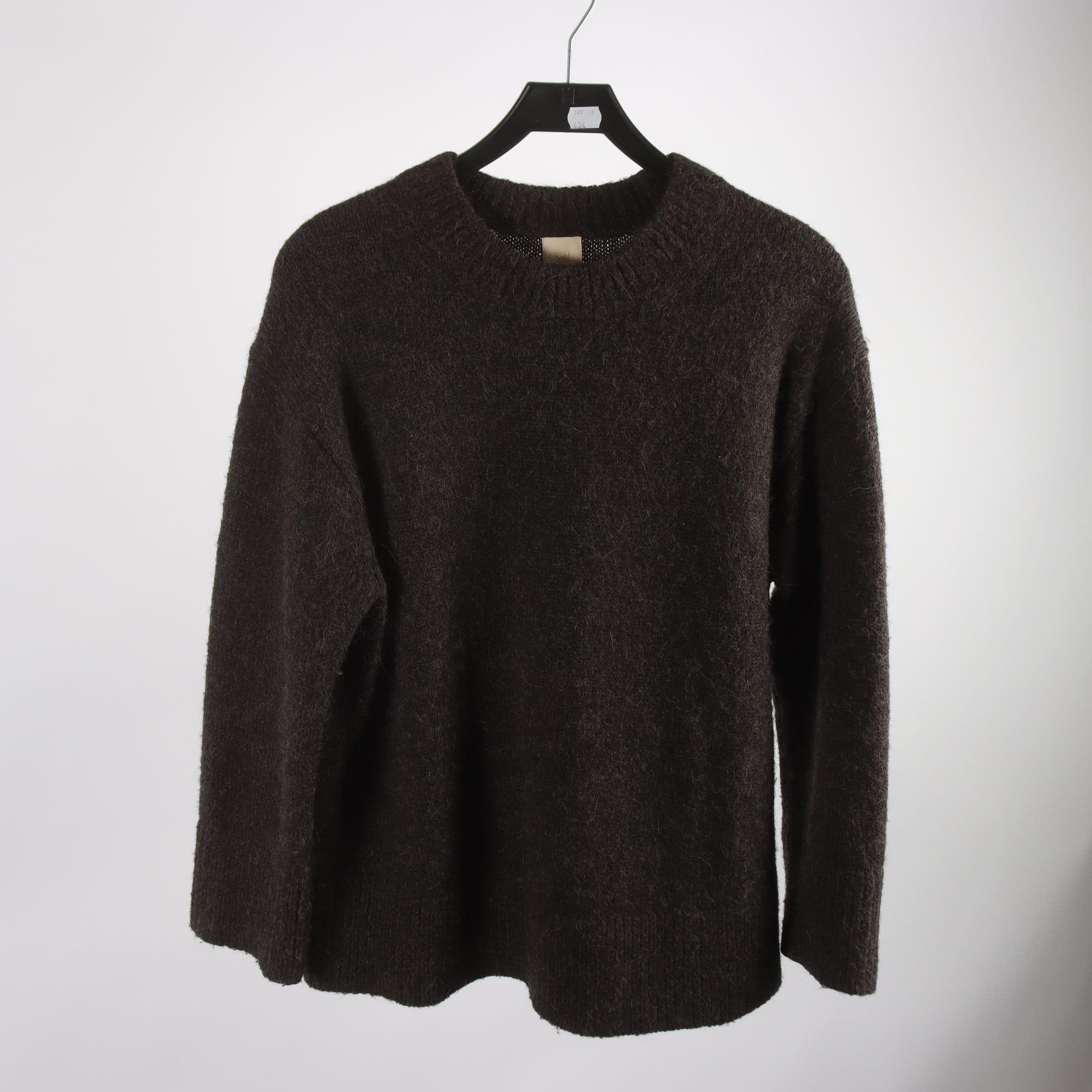 Tröja, H&M, brun, ull, alpaca, oversize, stl. XS.