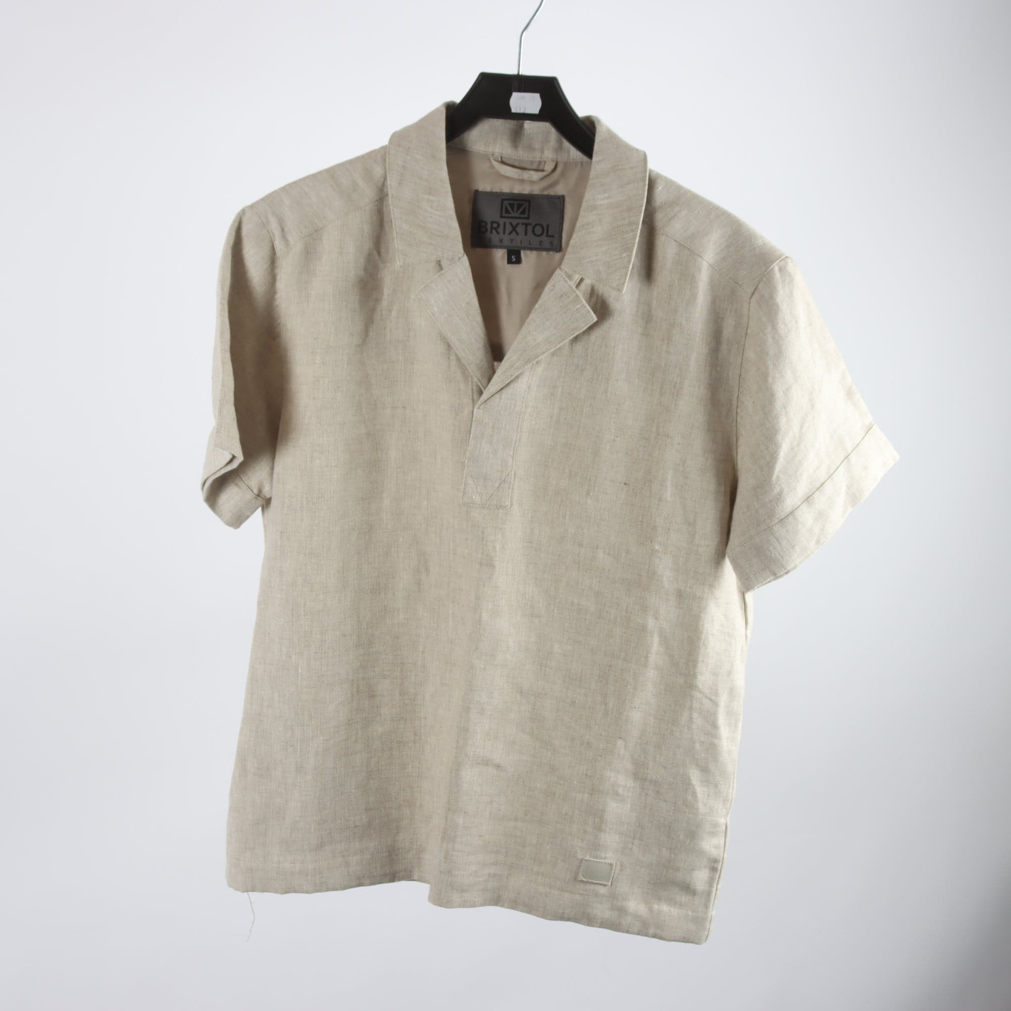 Blus, Brixtol Textiles, beige, 100% lin, stl. S.