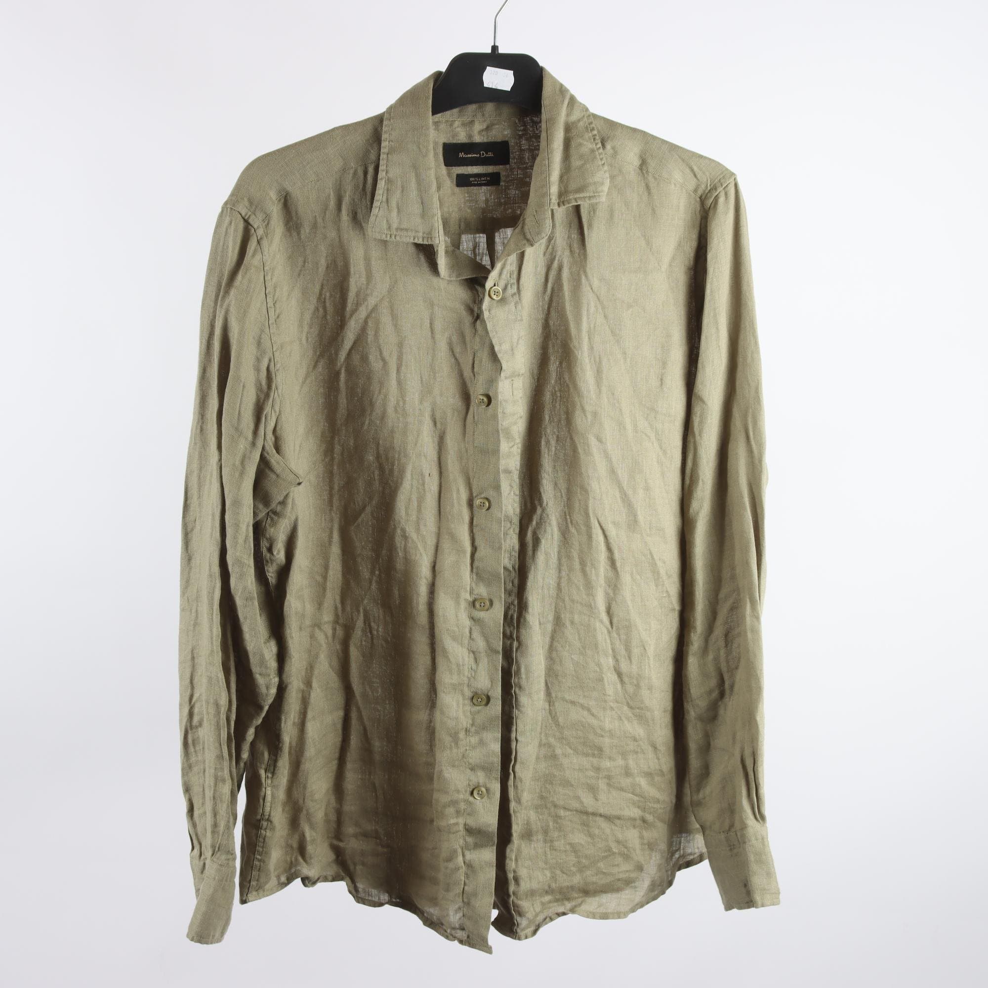 Blus, Massimo Dutti, grön, 100% lin, stl. M.