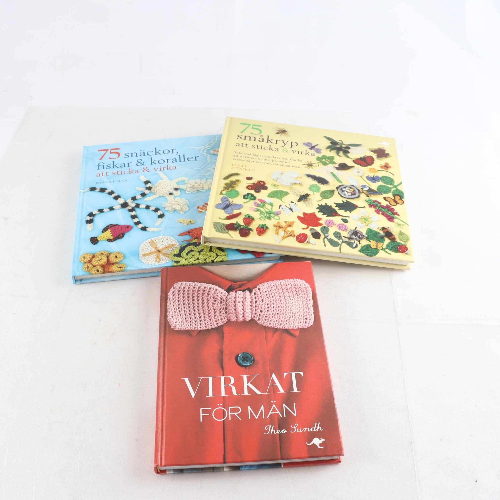 Bokpaket, sticka och virka, 3 st.