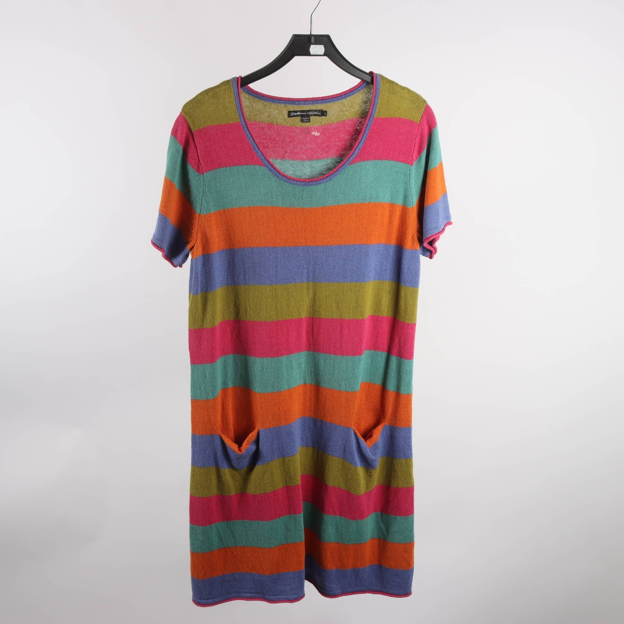 Klänning, Gudrun Sjödén, rosa, lila, 55% lin, stl. L.