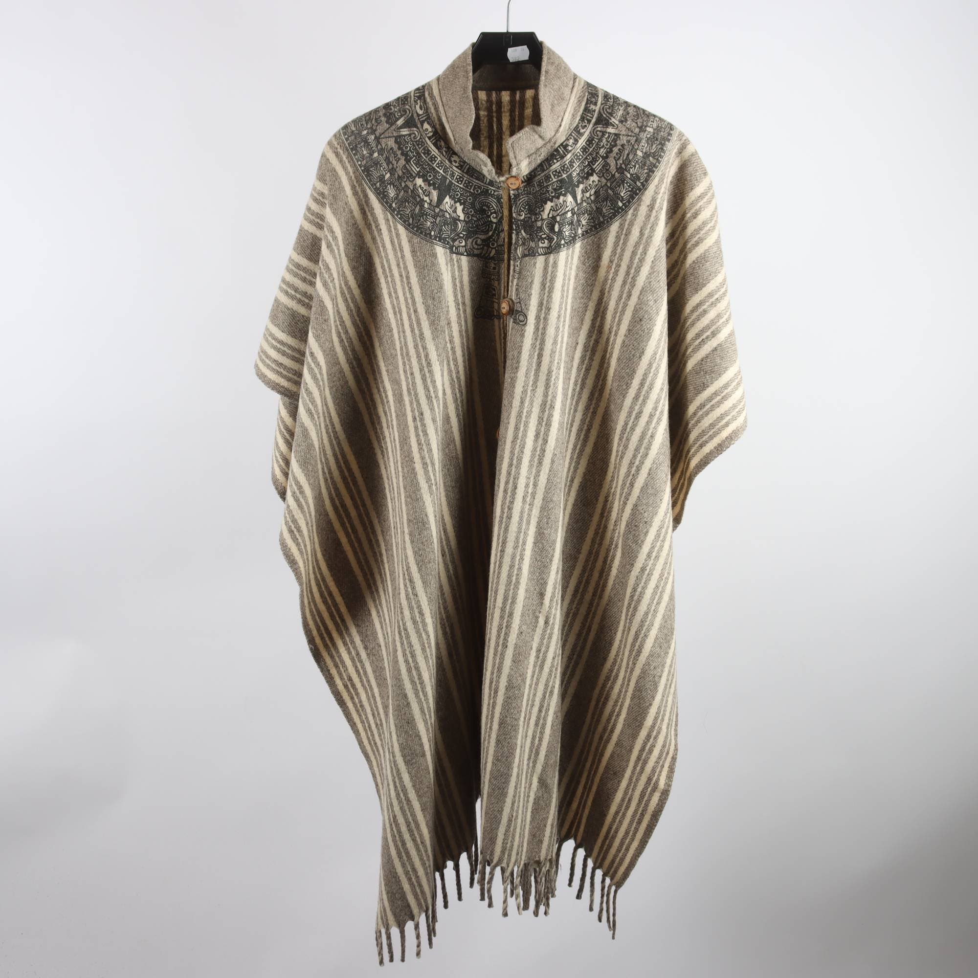Kappa/poncho, Okänd, beige, ull, stl. one size.