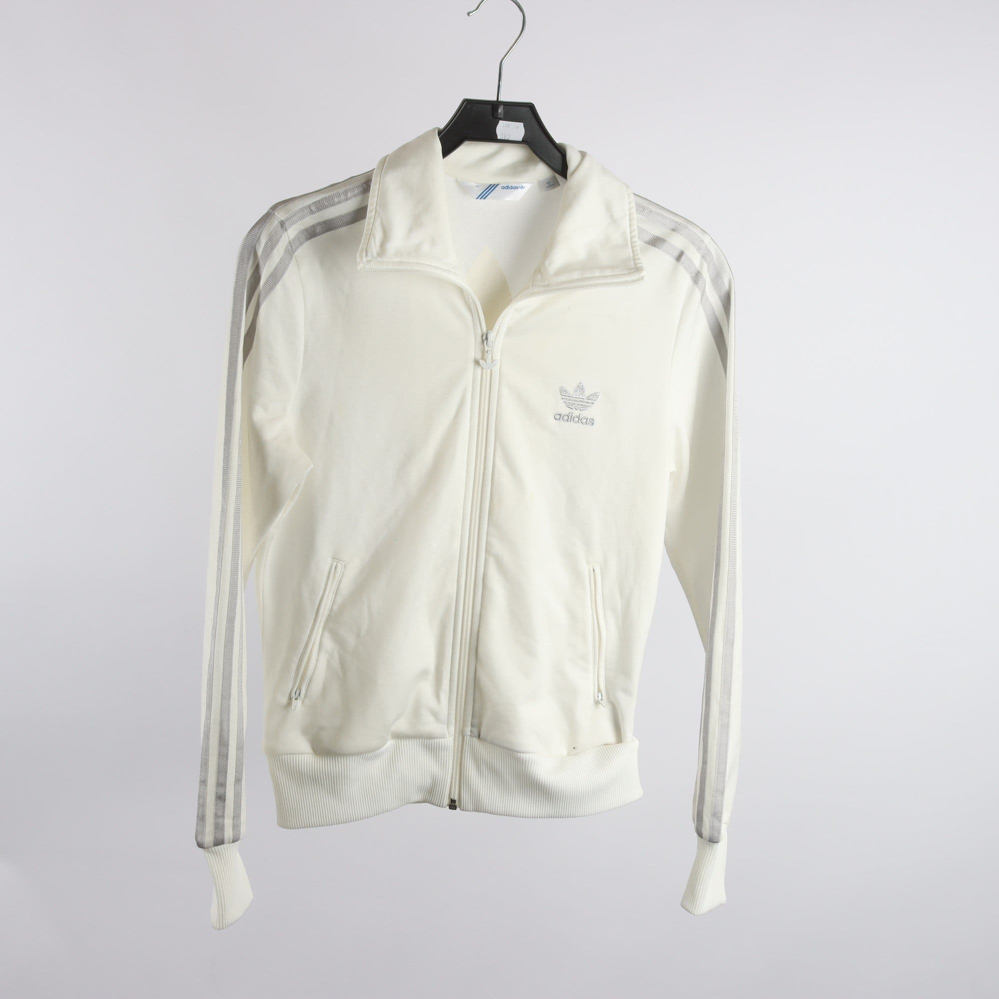 Träningsjacka, Adidas, vit, silver, stl. 40.