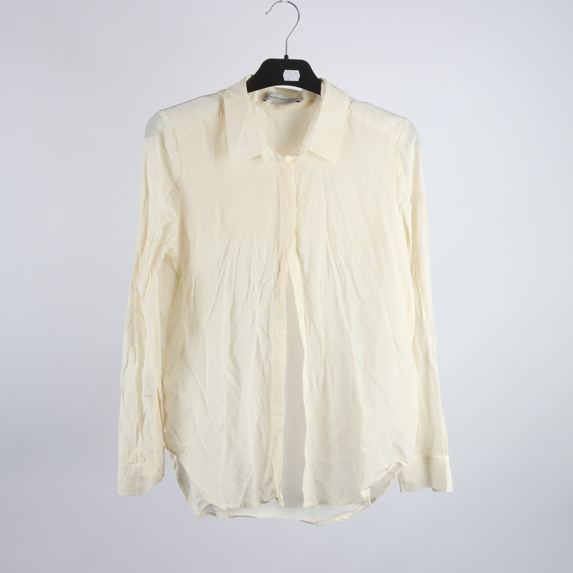 Blus, Fall Winter Spring, Summer, offwhite, 100% Silke, stl. S.
