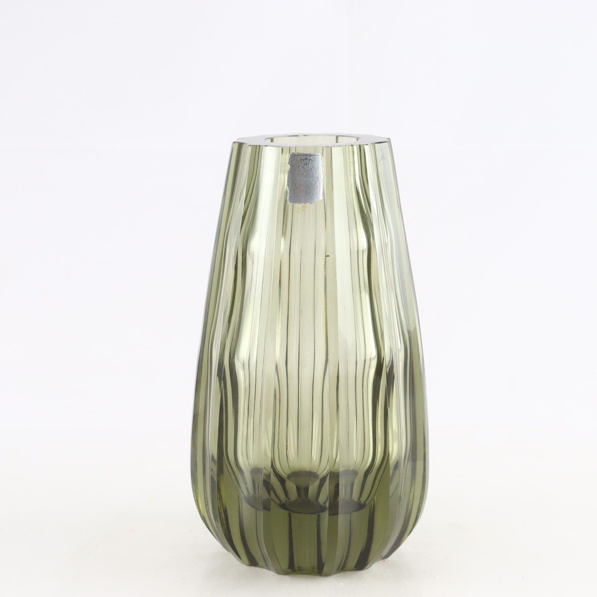 Vas, slipat glas, Elis Bergh, Kosta Boda, 1930-/40-tal. Samfraktas ej.