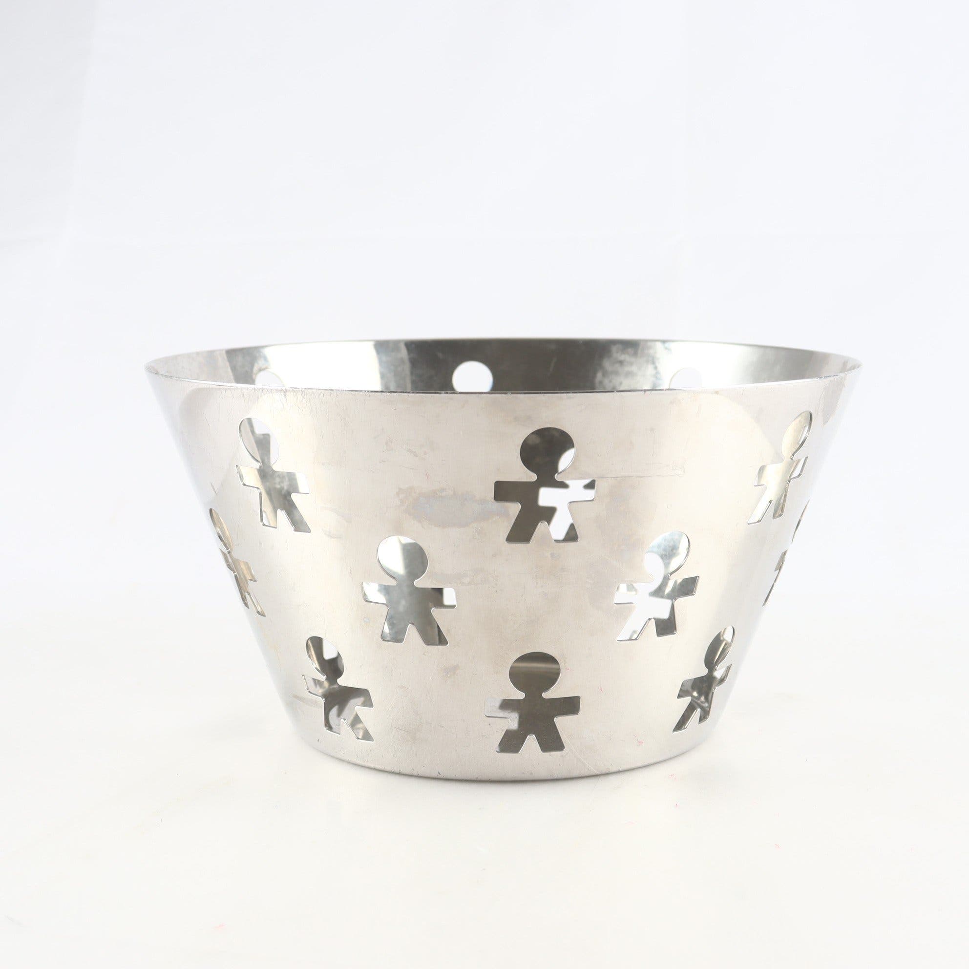 Fruktskål, rostfritt stål, Stefano Giovannoni, Guido Venturini, Alessi