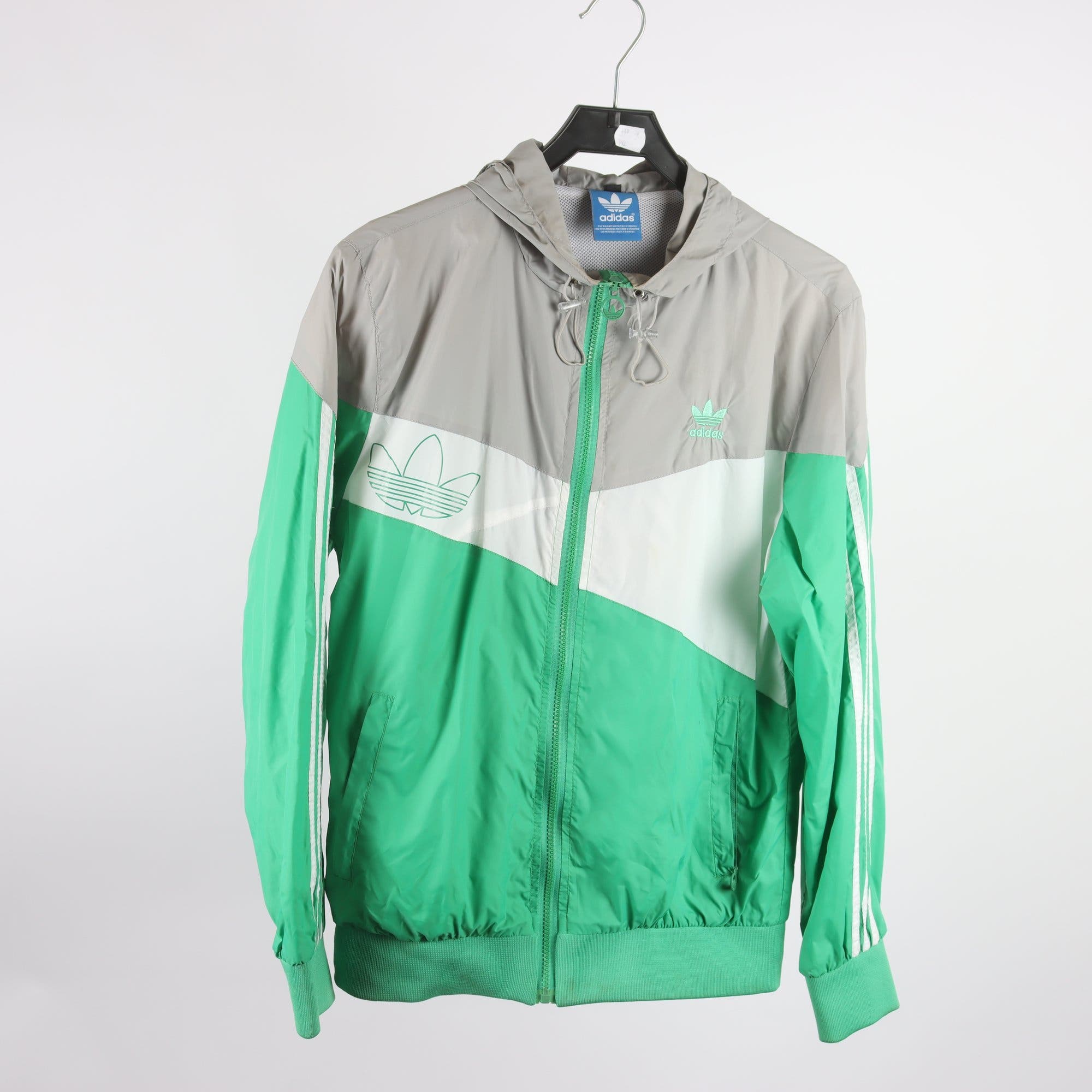 Vindjacka, Adidas, grå, grön, stl. XL.