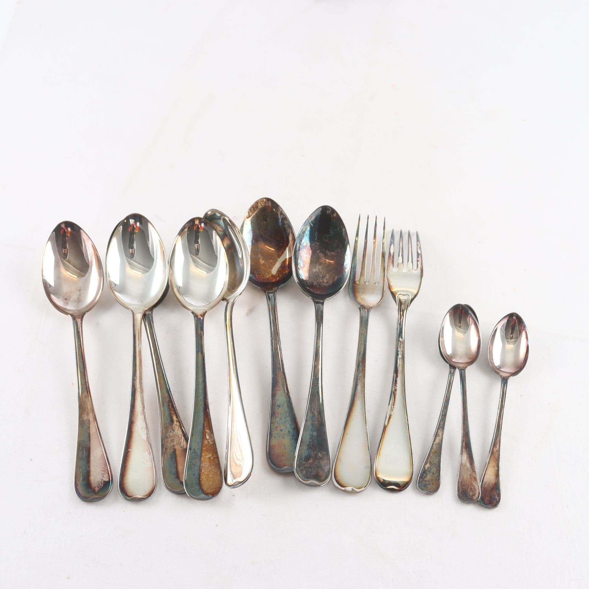 Bestick, silver 830, kattfot, GAB
