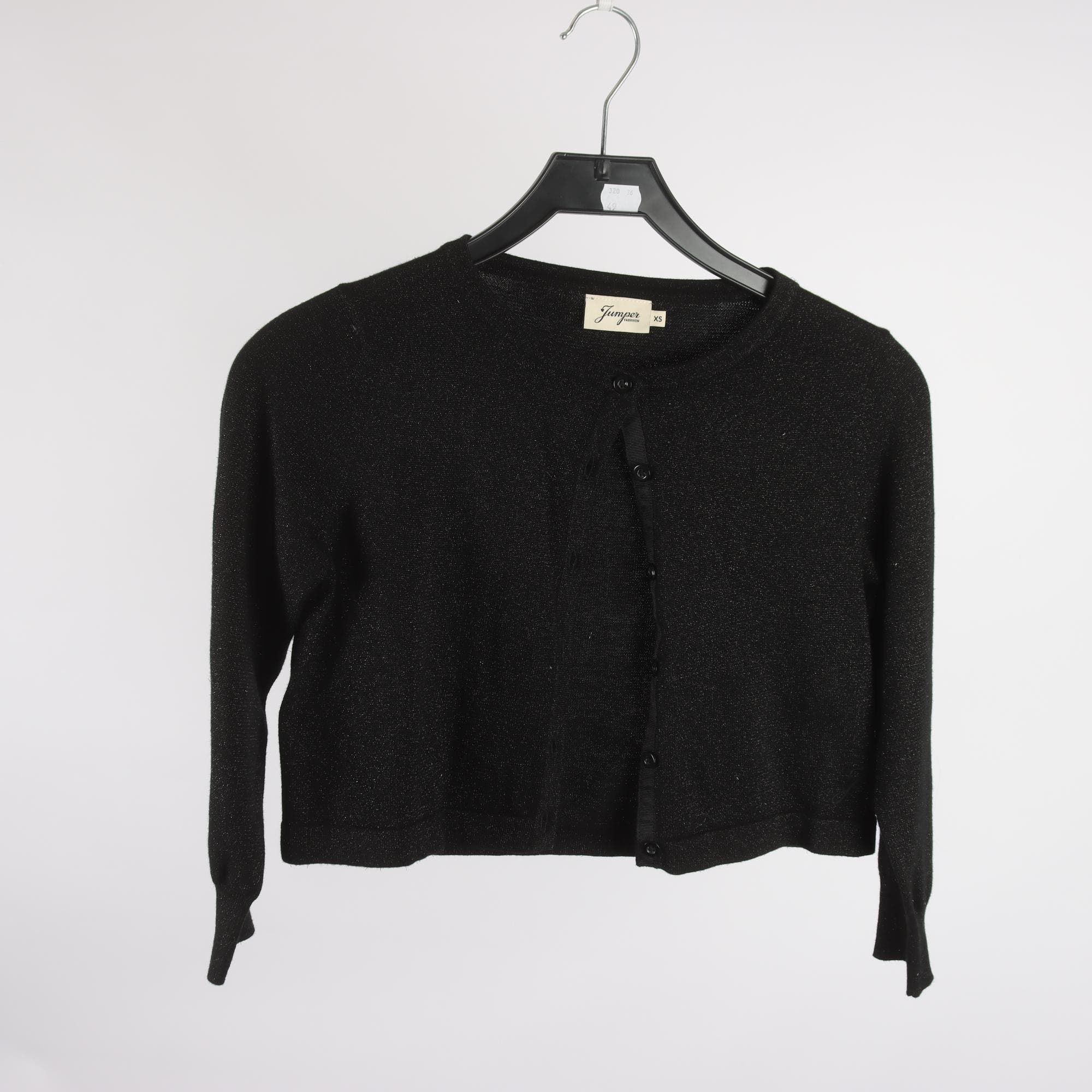 Kofta, Jumperfabriken, svart, glittrig, stl. XS.