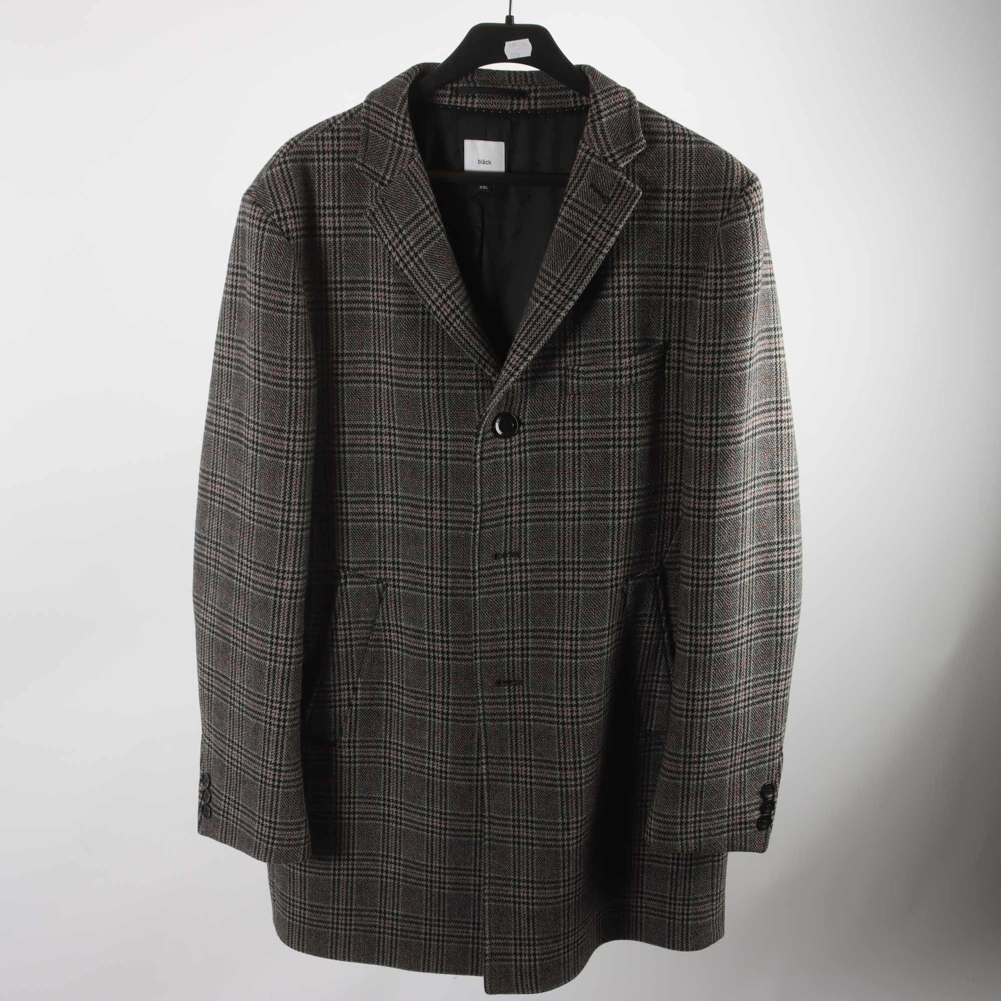 Rock, Bläck, rutig, grå, 70% ull, stl. XXL.